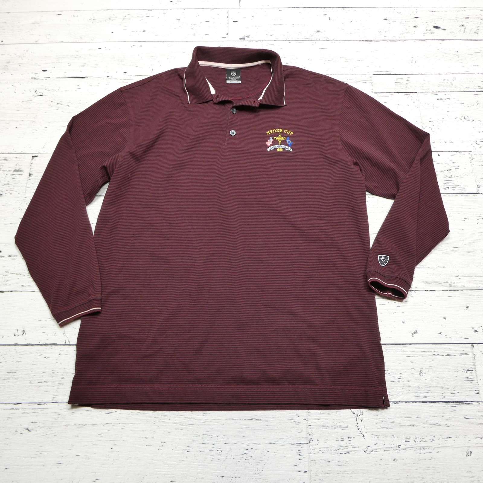 Ryder Cup Oakland Hills Polo Shirt Long Sleeve Mens Large Nike Golf Dri-FIT