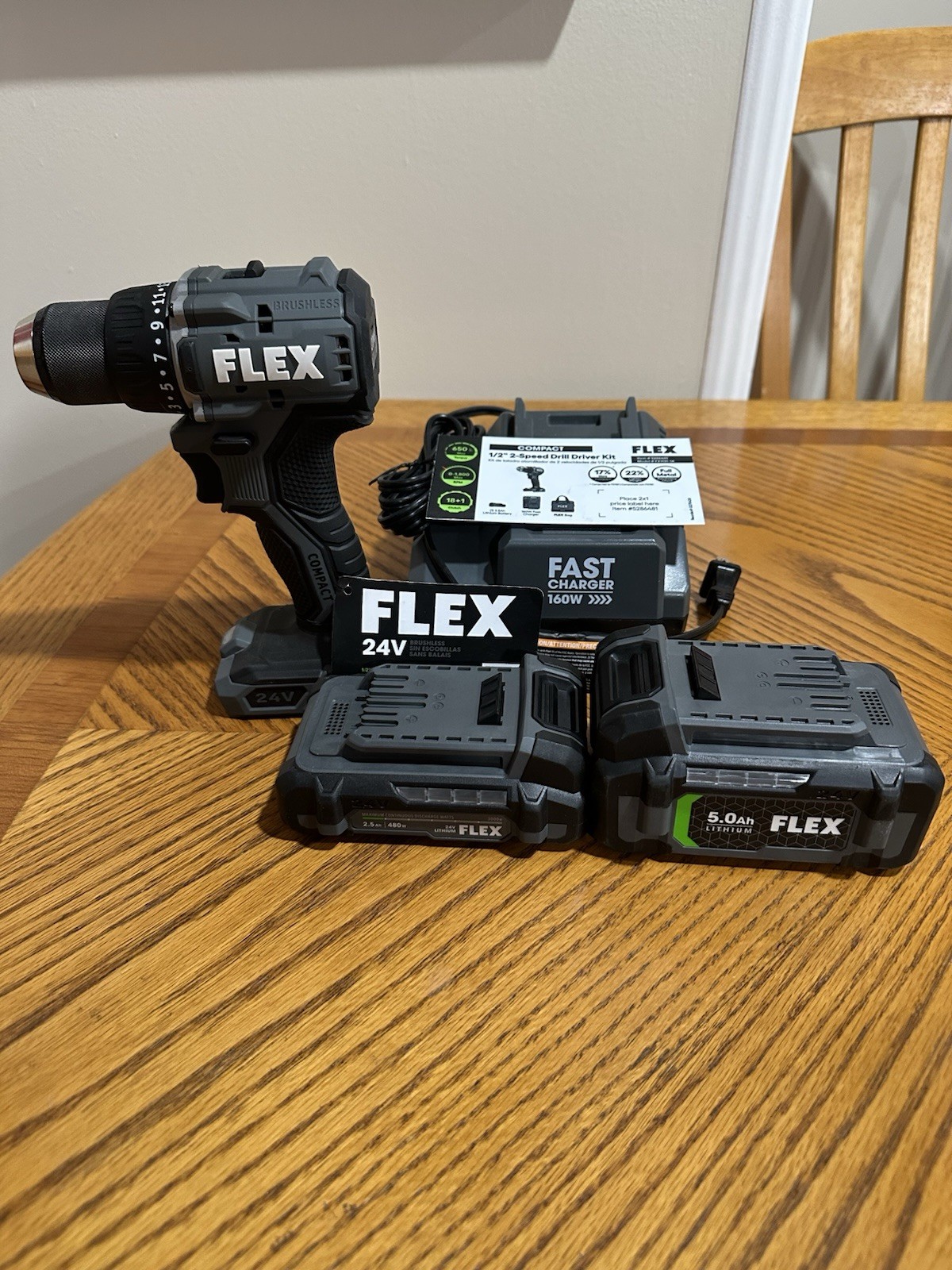 FLEX COMPACT 24-volt 1/2-in Keyless Brushless Cordless Drill 1 -Batteries Includ