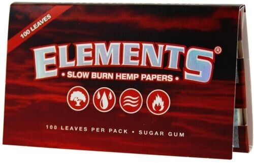 😎25 PACKS OF RED ELEMENTS SINGLE WIDE ROLLING PAPERS DOUBLE PACK HEMP PAPERS💚