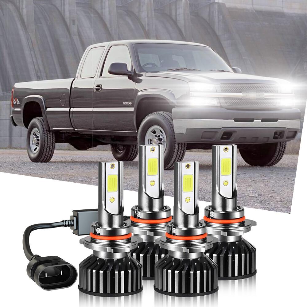 9005+9006 LED Headlights Bulbs Fit Chevy Silverado Tahoe C10 C/K 1500 1994-1998