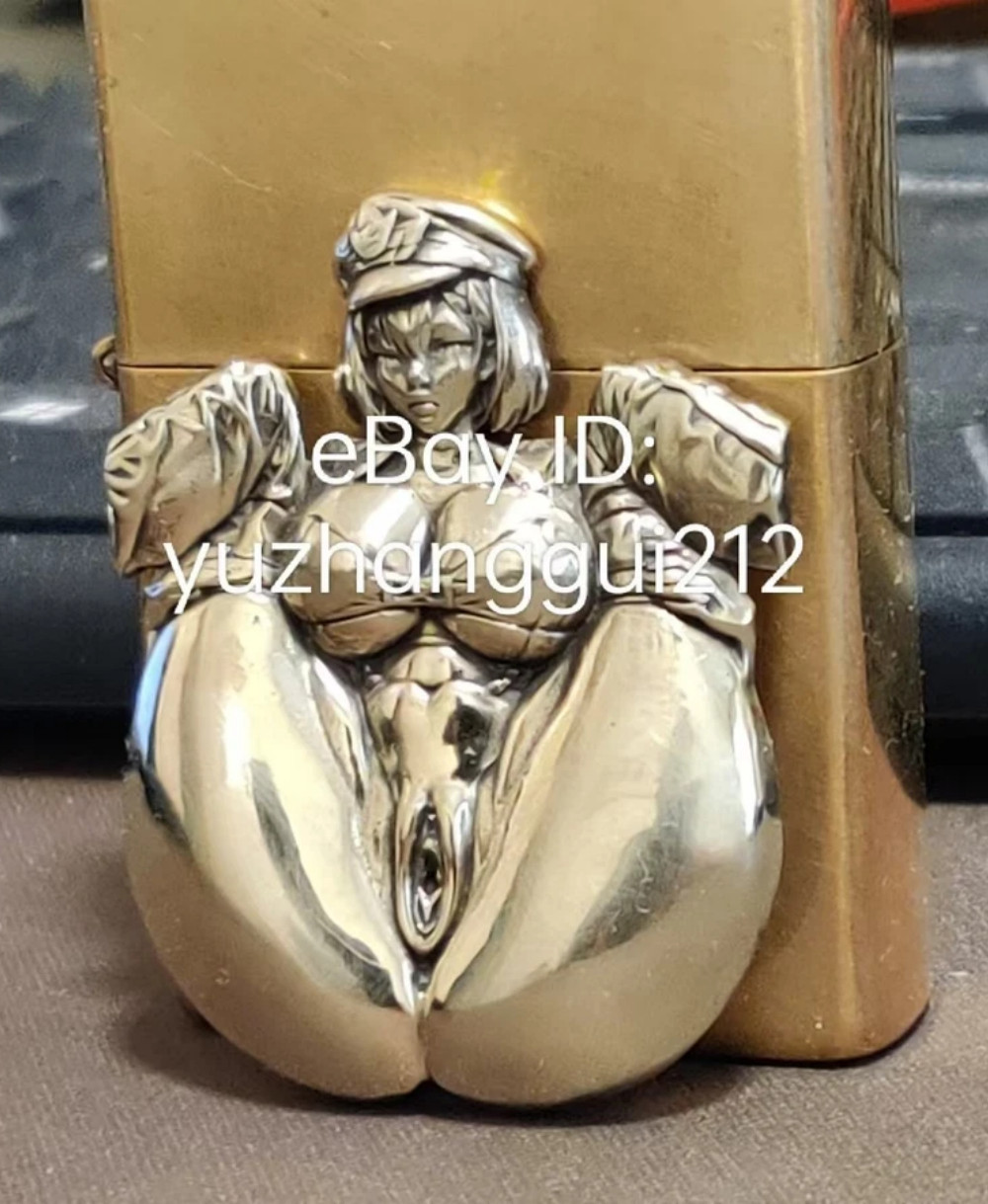 1 piece Brass Sexy girl with seductive buttocks sticker DIY lighter accessories