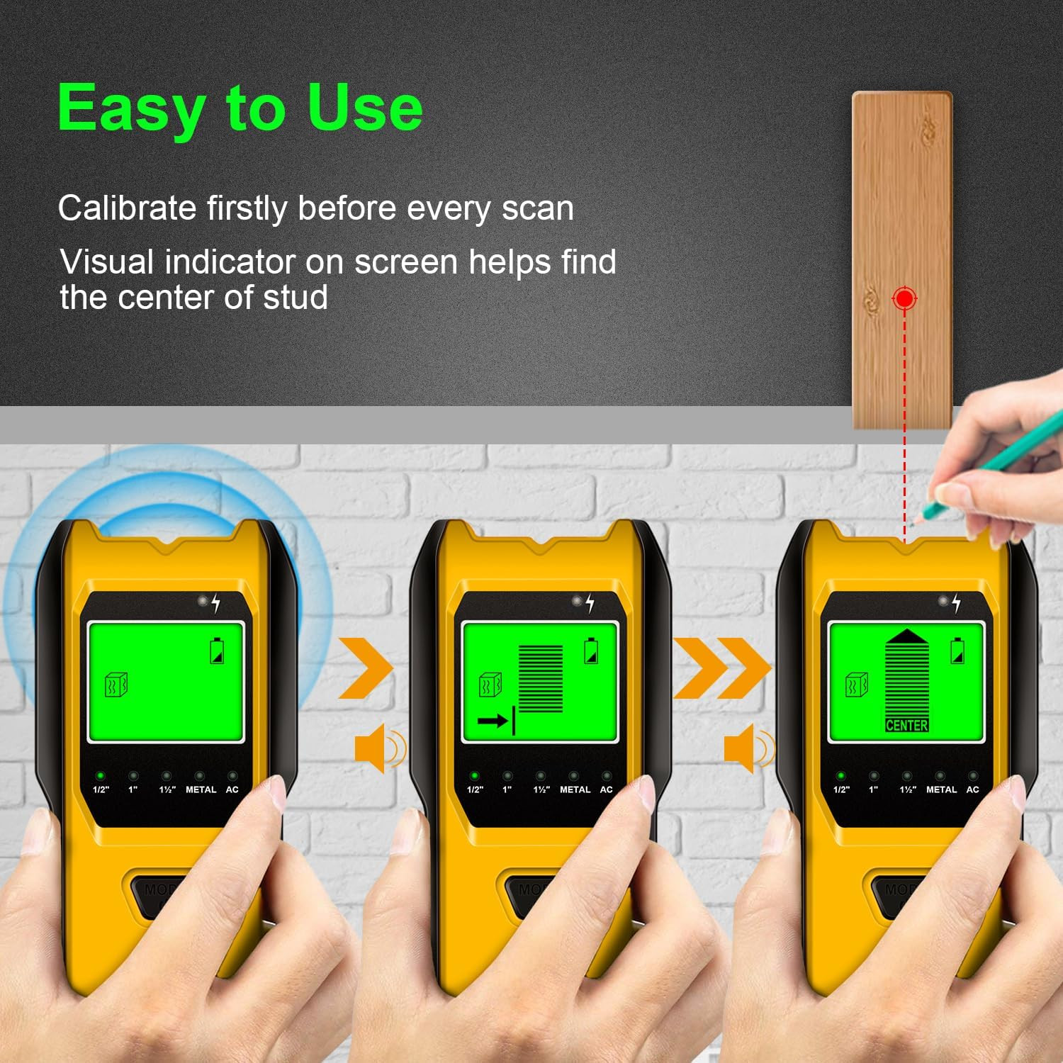 Stud Finder Wall Scanner, 5 in 1 Multifunction Stud Locator with Upgraded Smart