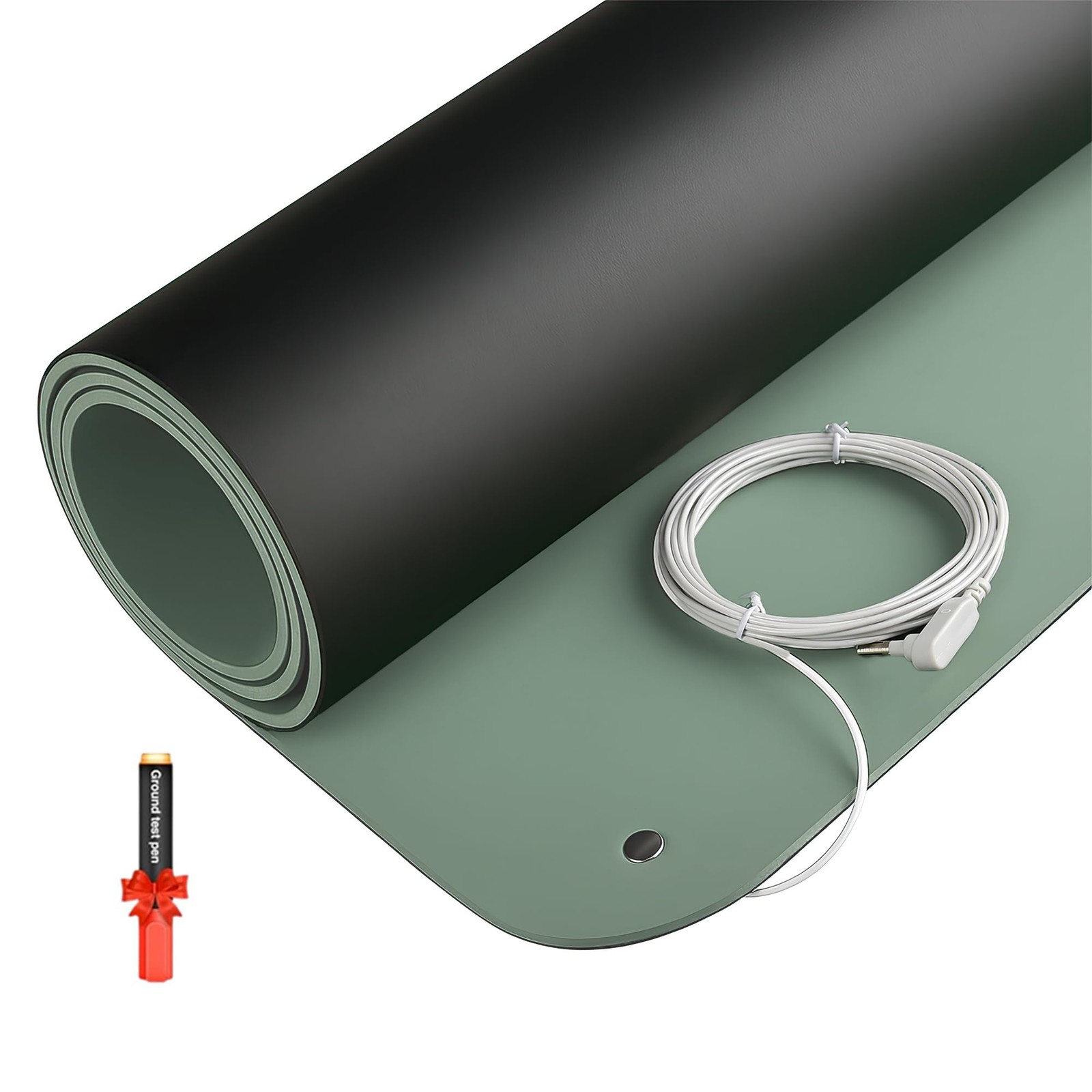16x27 Inch Green Foam Grounding Mat For Feet With Cord Test Pen For Sleep Fit