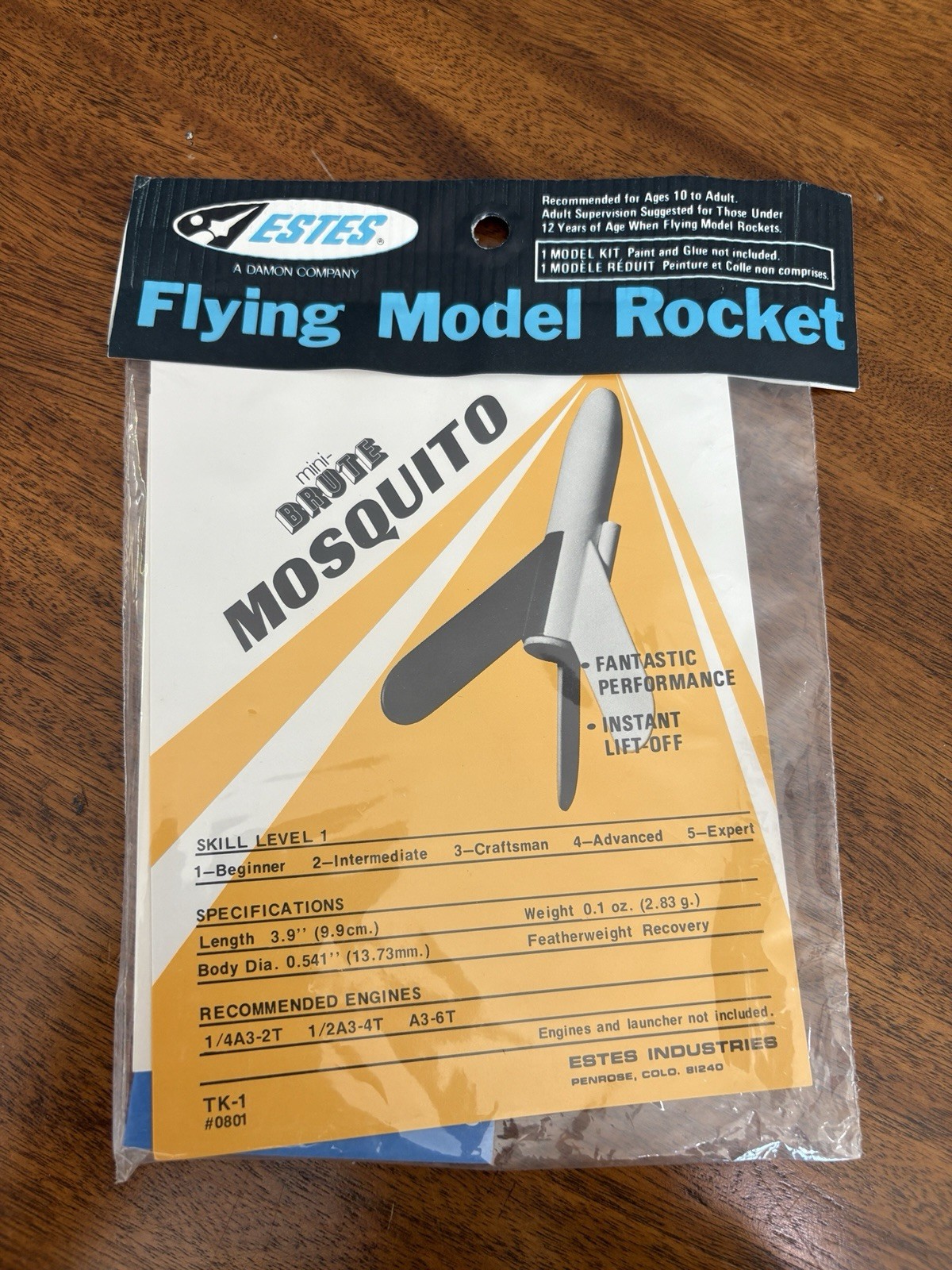 Estes Mini Brute Mosquito Model Rocket NIP