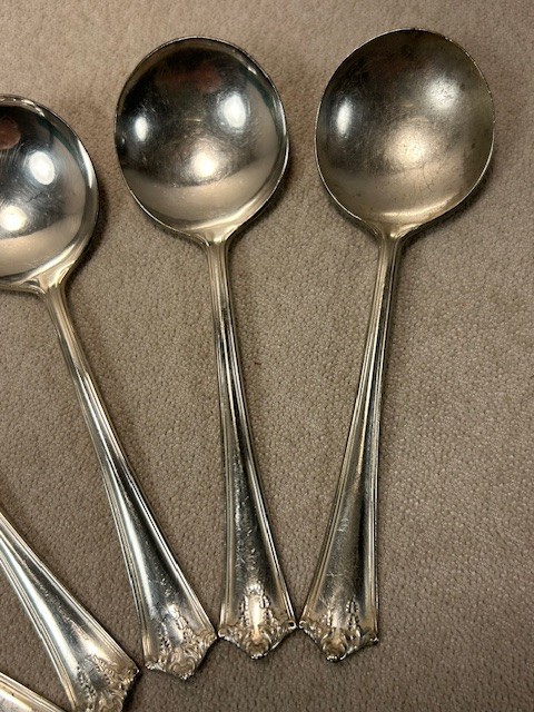 Antique Lesco Imperial Silverplate Flatware Gumbo Spoons ( 5 spoons)