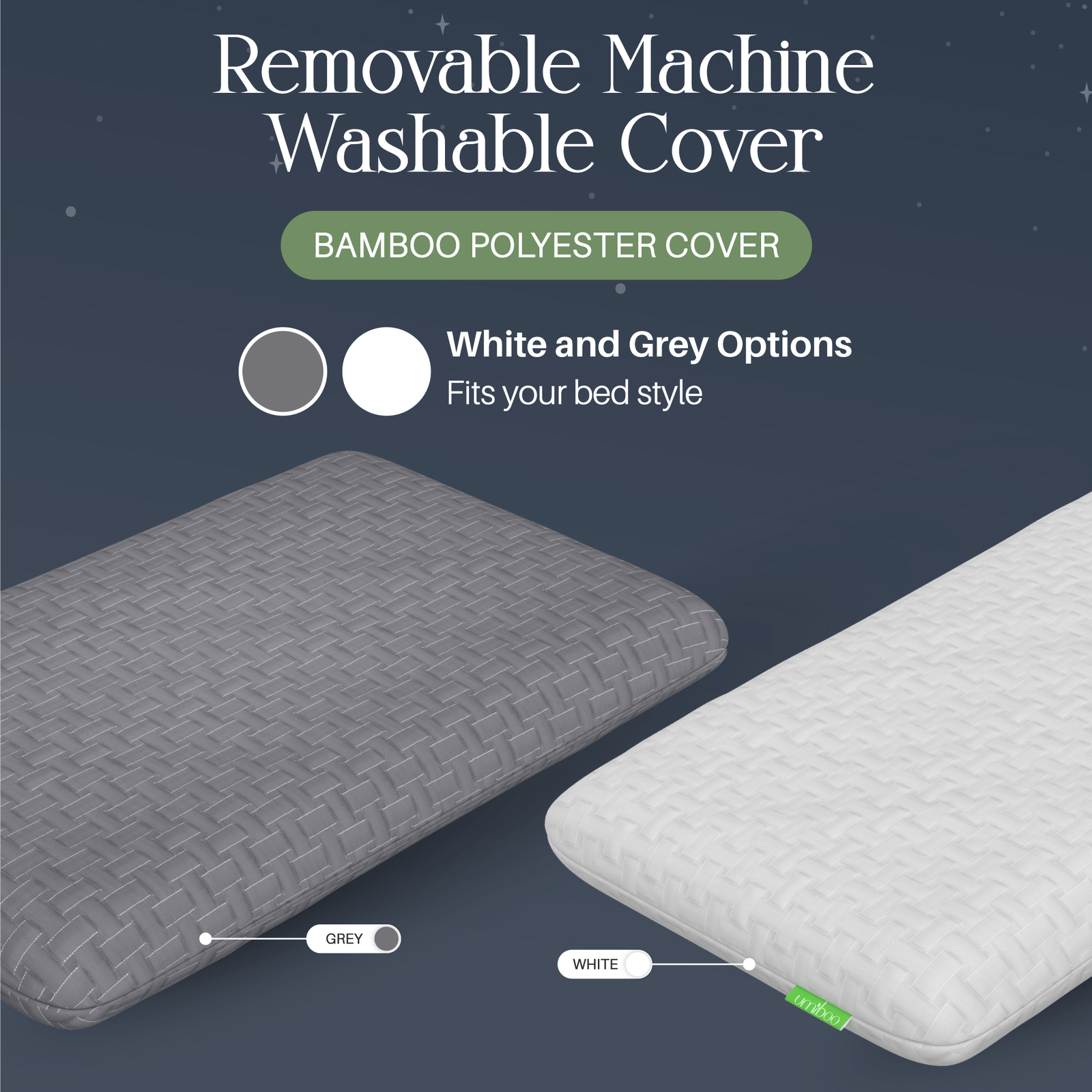 Umiboo by Focus Thin 2.5 In Memory Foam Pillow for Stomach and Back Sleepers