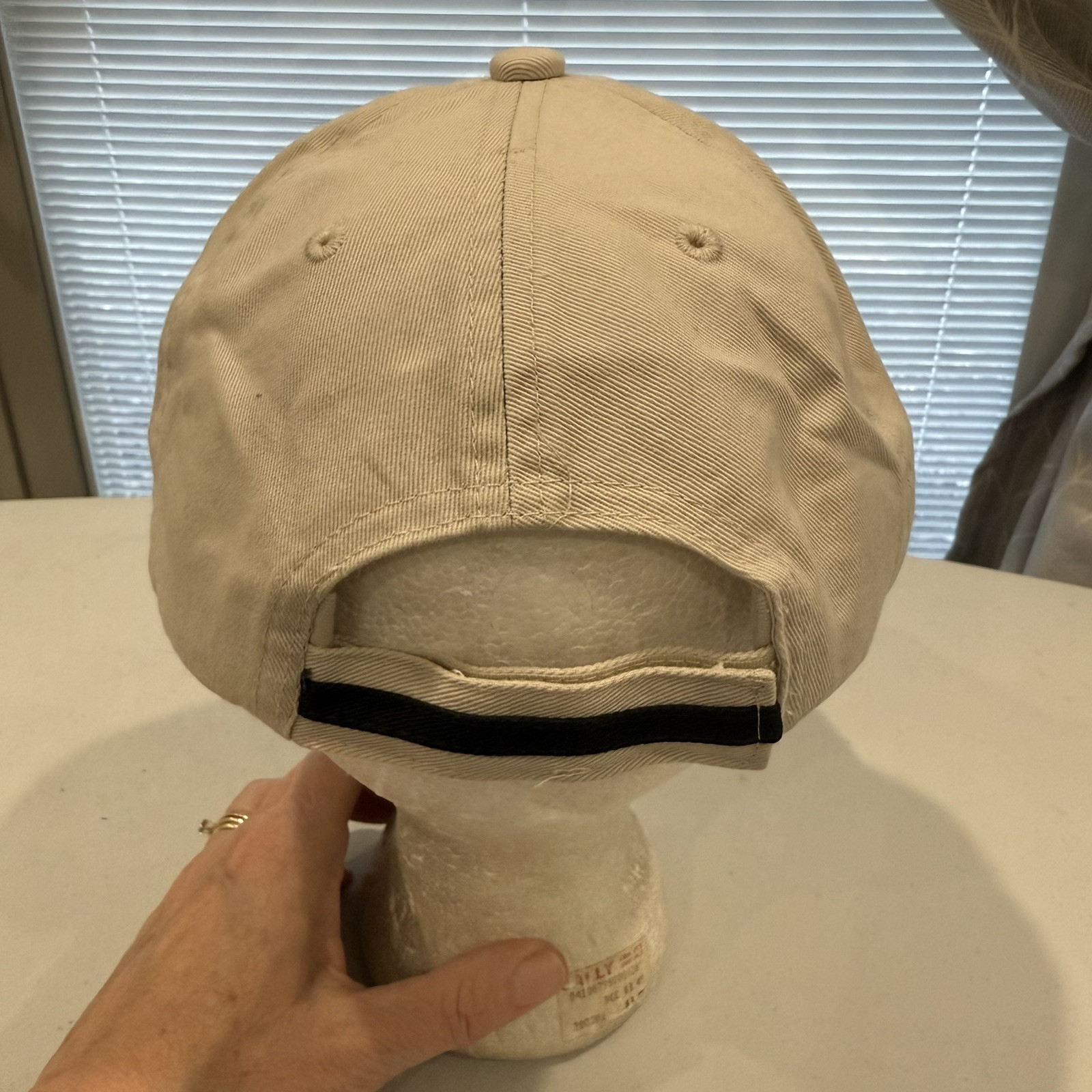 Bear Creek Ballistics in Red on Bone Colored Hat Cap Hook Loop Cotton EUC