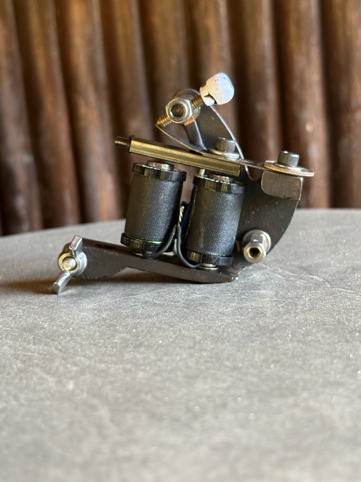 Custom Walker Vintage Style Tattoo Machine Black Stamped Washers On Coils