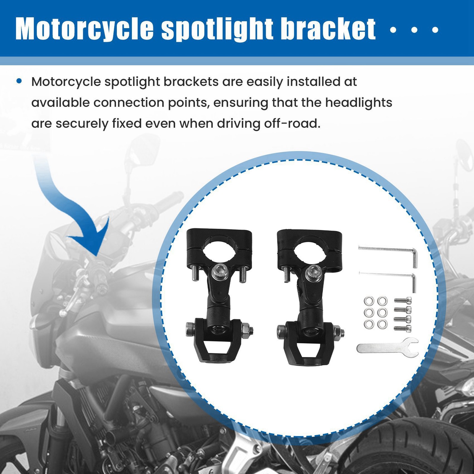 Motorcycle Spotlight Fixing Bracket Fog Lamp Mounting Bracket LED Auxiliary3011