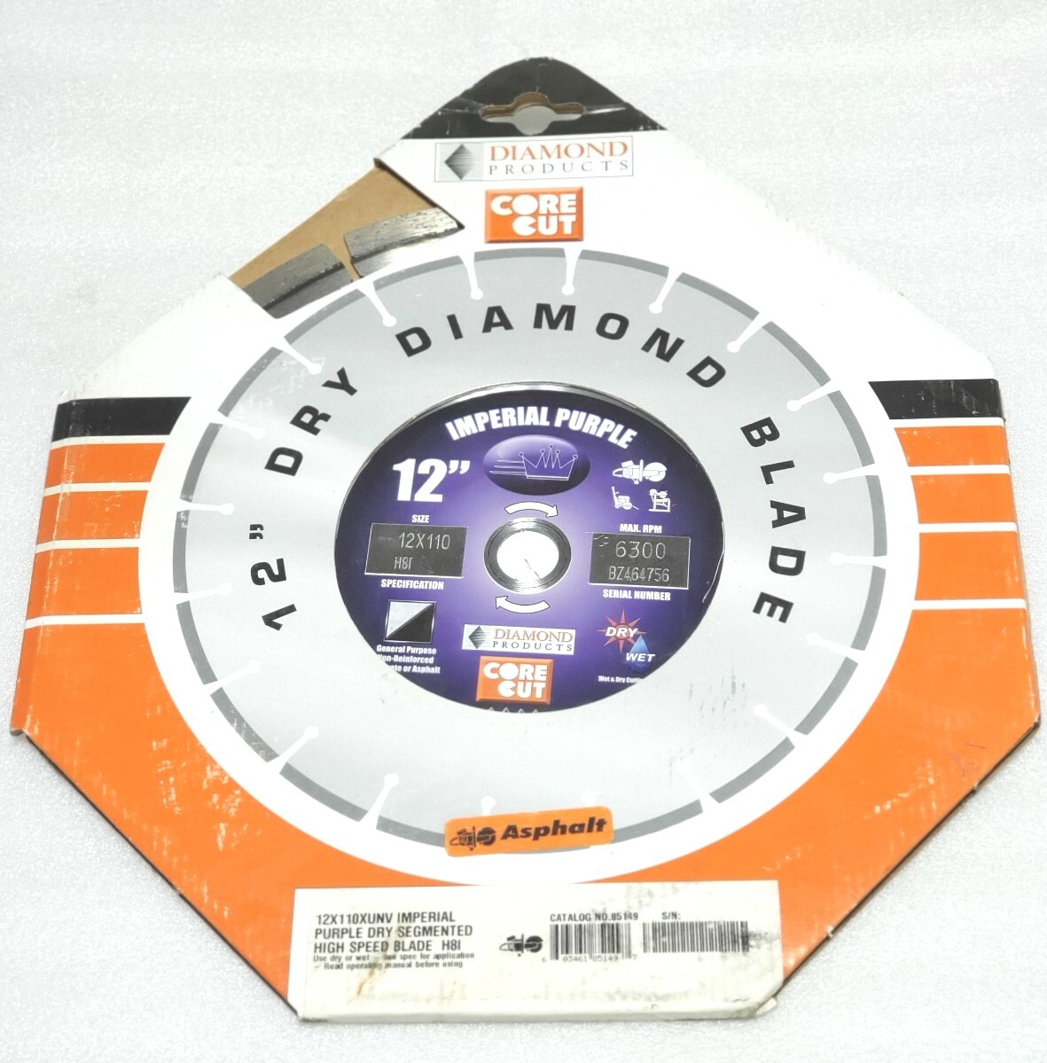 Diamond Products 85149 HI12110UNV Imperial Purple High Speed Blade, 12" x 0.110