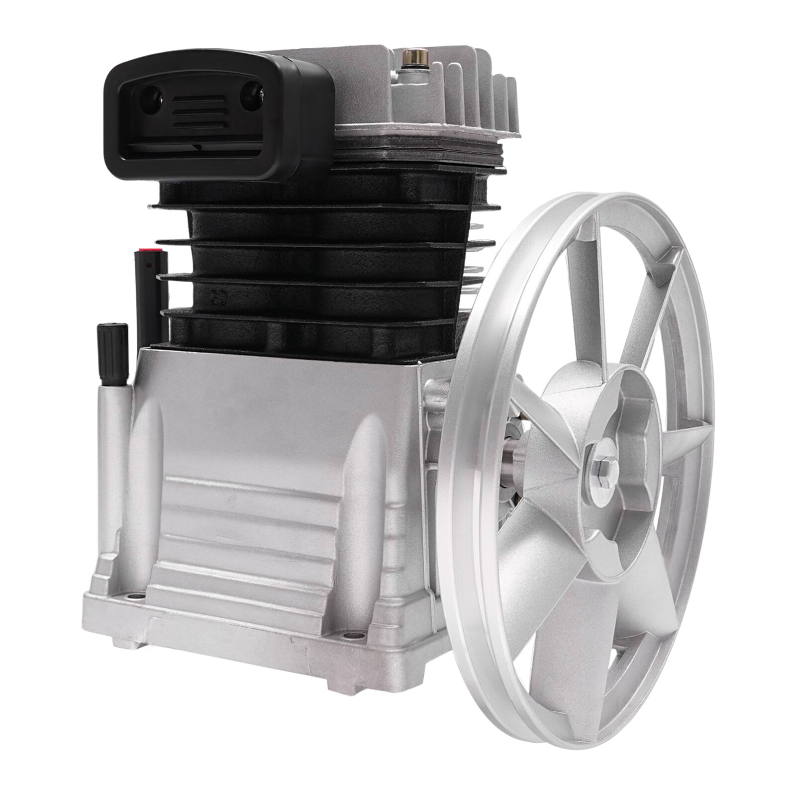 3HP Air Compressor Pump Head 2 Cylinders Piston Air Compressor Pump Head Silver