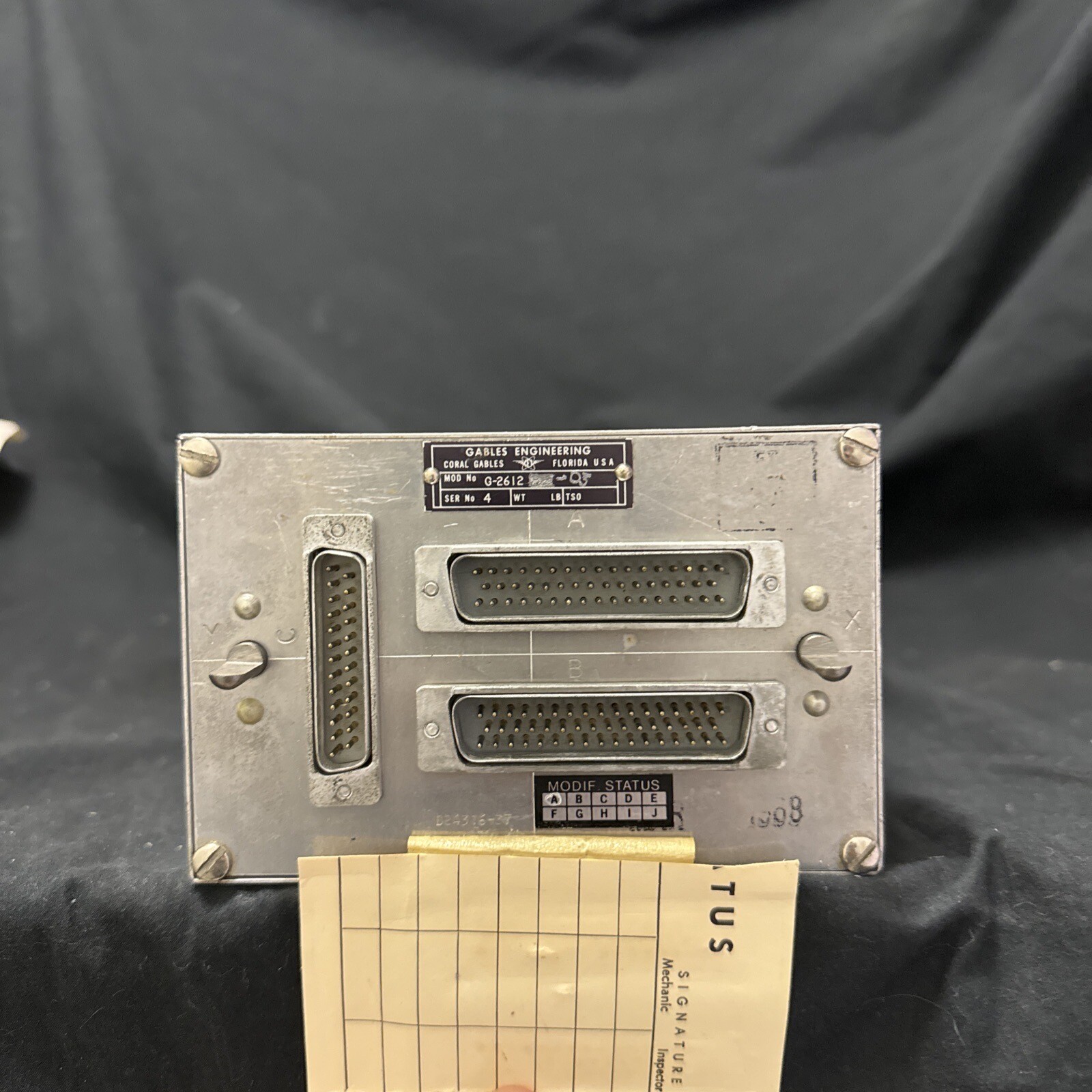 Comm/Nav Panel; G-2612-03; 4; SERVICEABLE