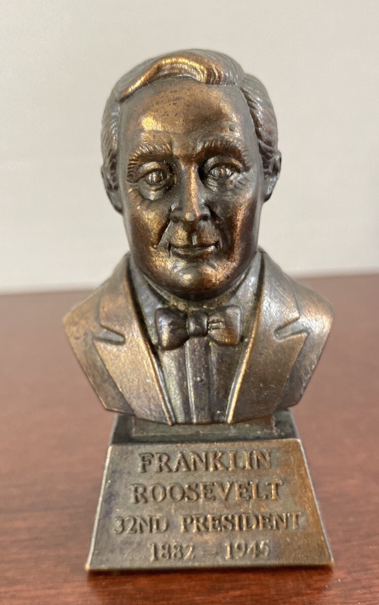 Small 3" Bronze Franklin Roosevelt Bust/ Pencil Sharpener