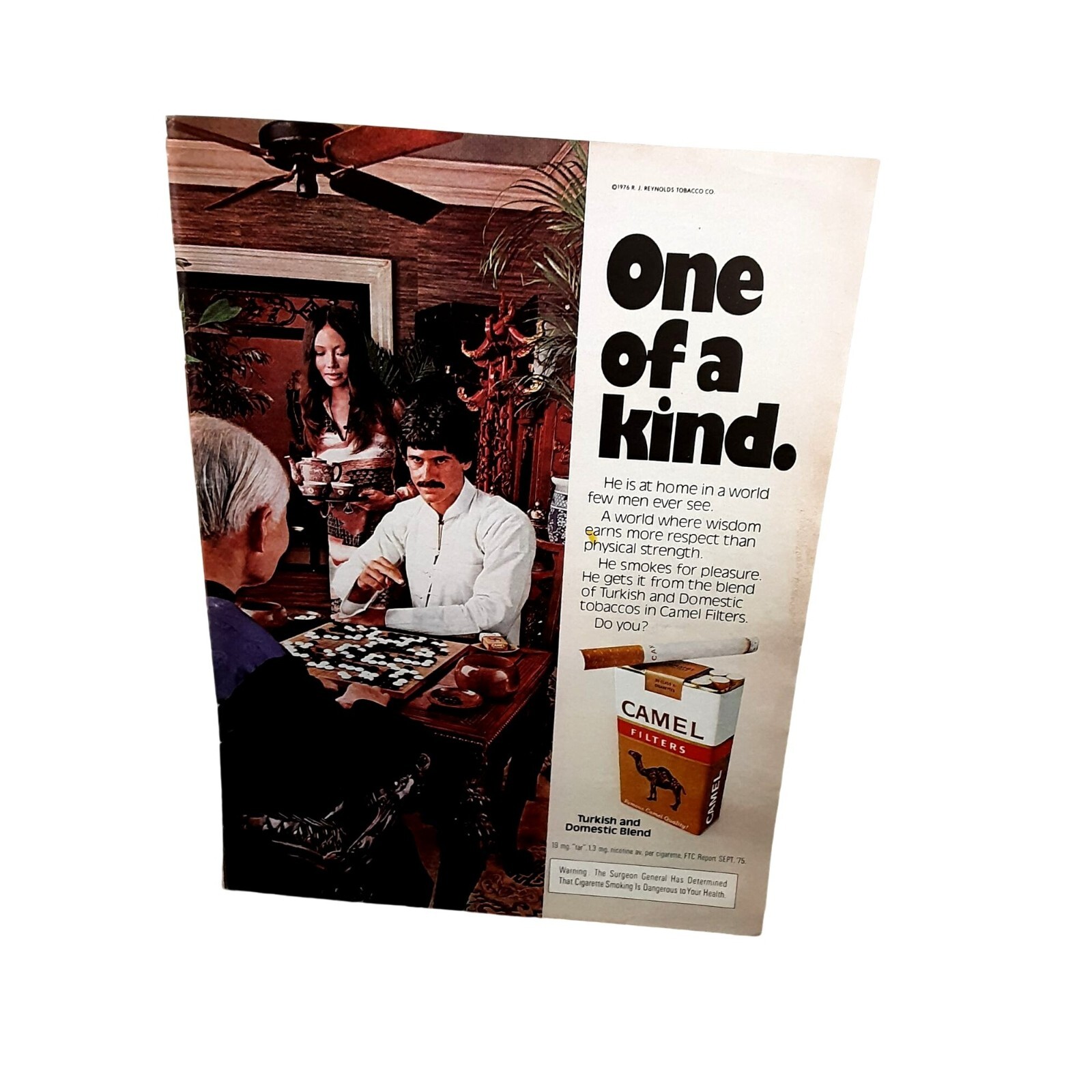 1976 Camel Cigarettes Smokes For Pleasure Original Print Ad vintage 70s