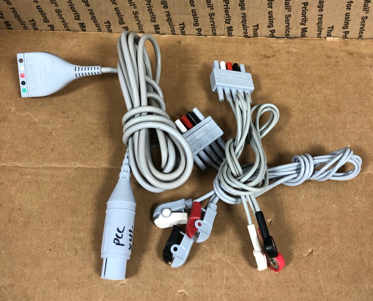 Datascope 0012-00-1261-08, 0012-00-1255-01 3-Lead & 0012-00-1262-08 ECG Cables