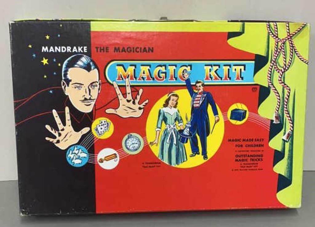 Rare Vintage 1949 Transogram Mandrake the Magician Magic Kit Tricks Complete