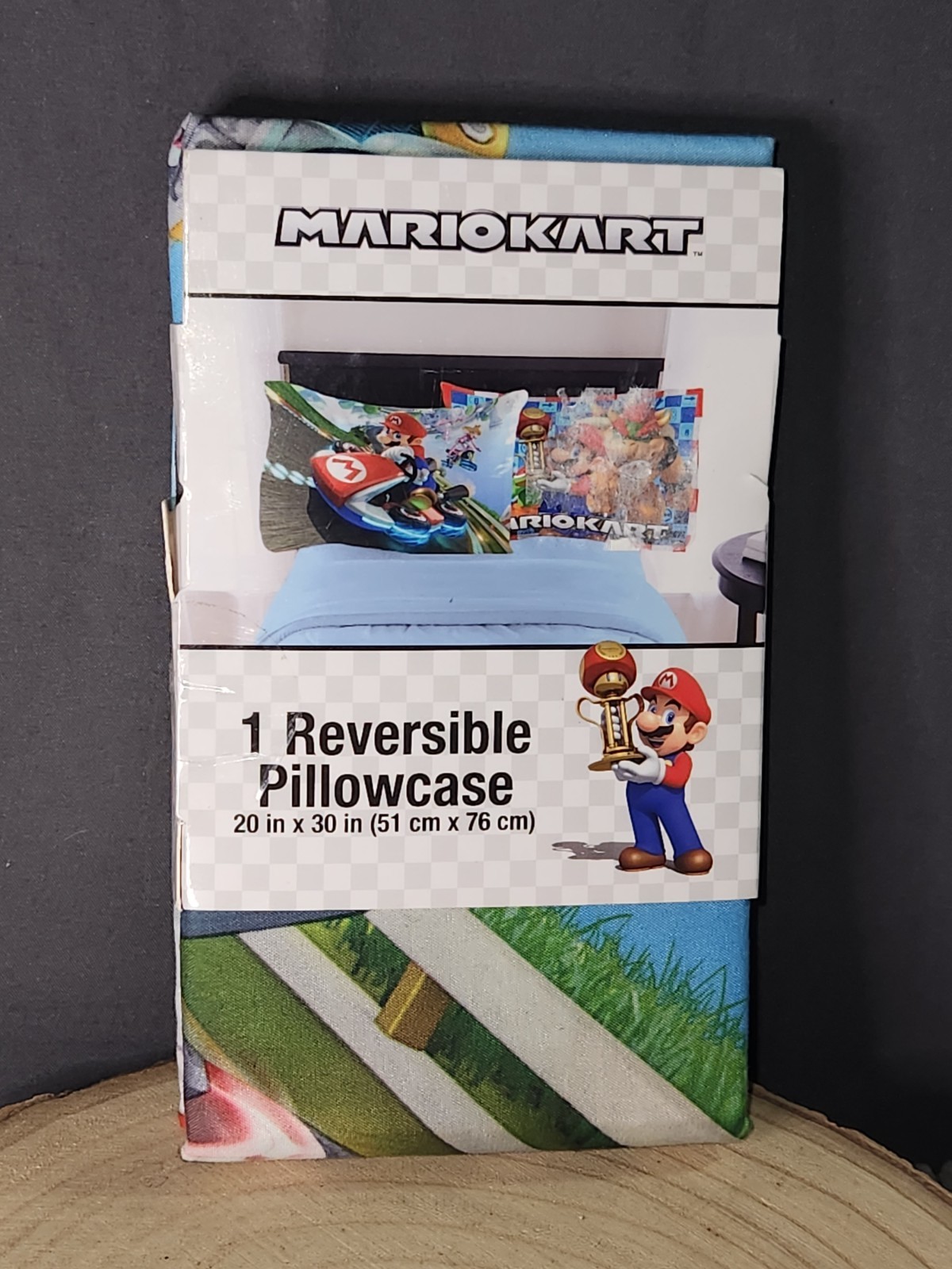 Nintendo Mario Kart  Super Race (1) Reversible Pillowcase - Brand New!