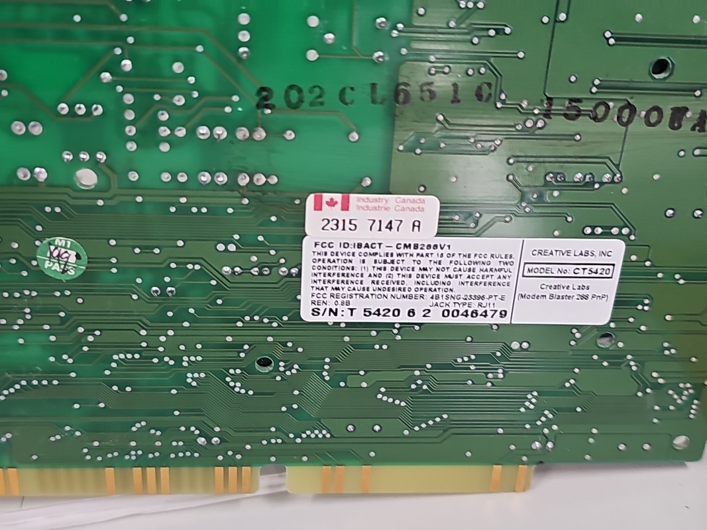 Creative Technology CT5400 CT5420 IBACT-CMB288V1 Modem Blaster