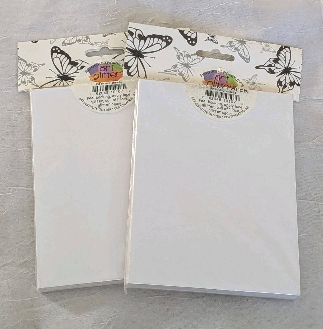 NEW Barbara Trombleys Sticky Paper Art Glitter DIY Cards Crafts Set Of 2 Packs