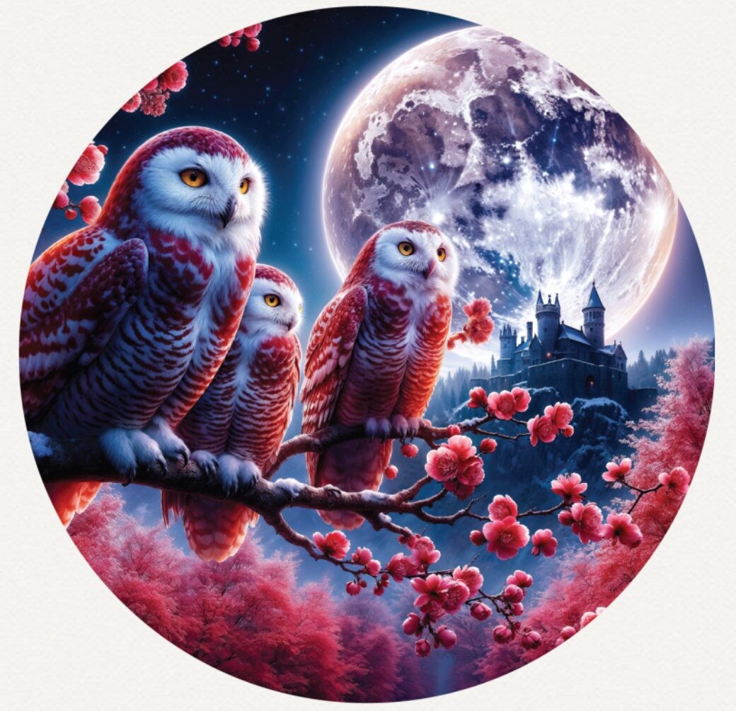 Hayleybug 1/2 oz Eclipse Perch Moon Owls silver coin w/ COA POP 15