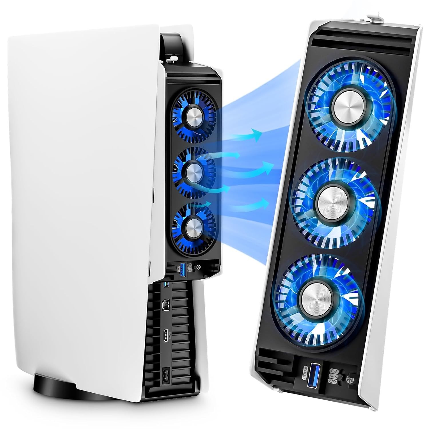 Cooling Fan with LED Light | Quiet Dual Speed Cooler USB 3.0 | Disc Digital