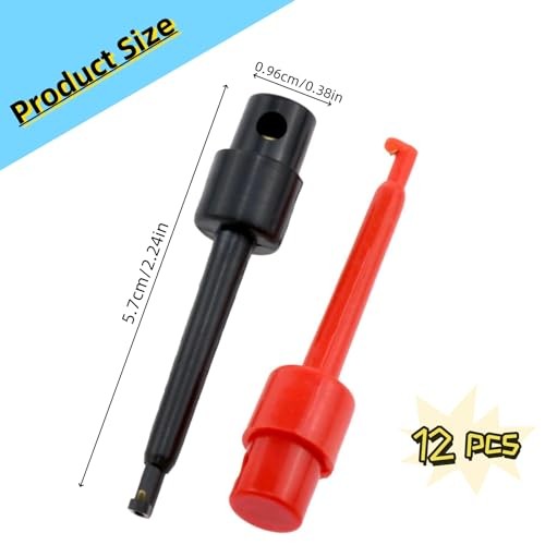 12 Pcs Test Hook Clips Multimeter Test Kit Grabber Test Probe for Wire