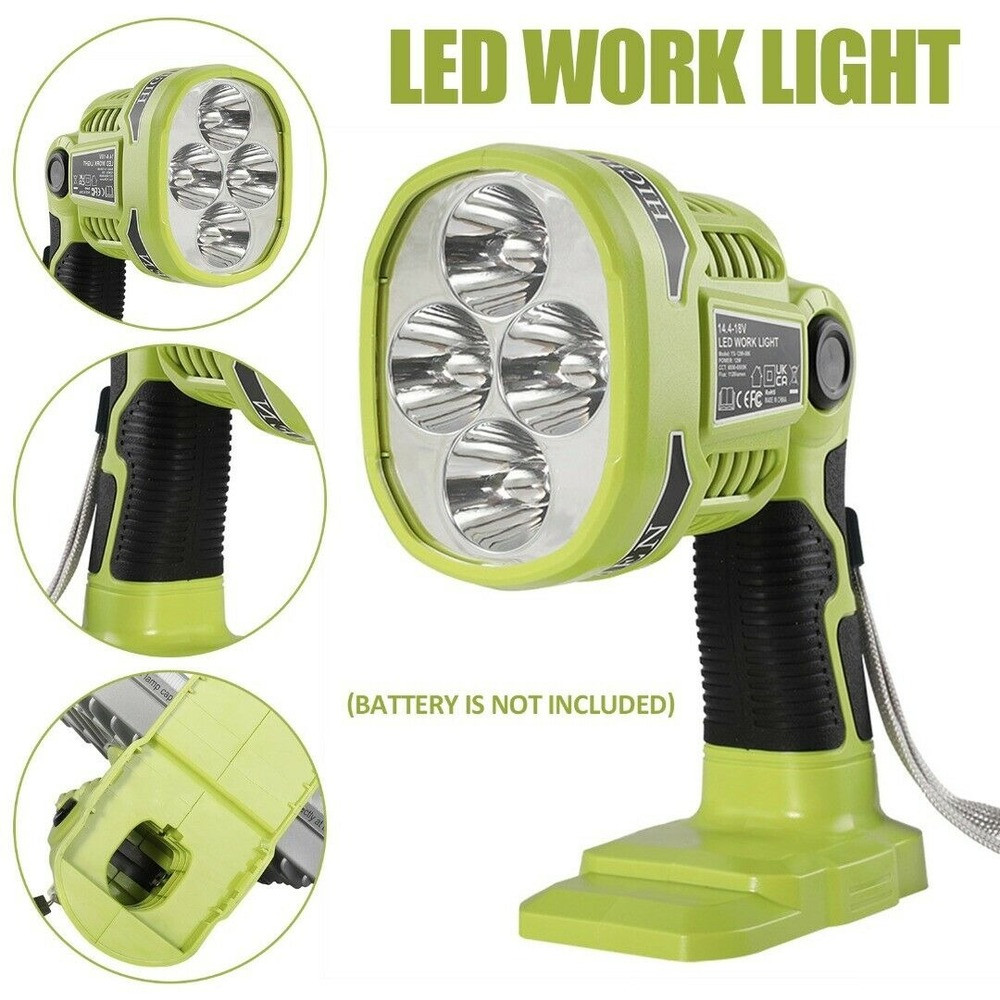 1120LM Flashlight Spotlight LED Work light Emergency Light for Ryobi ONE+ 18V