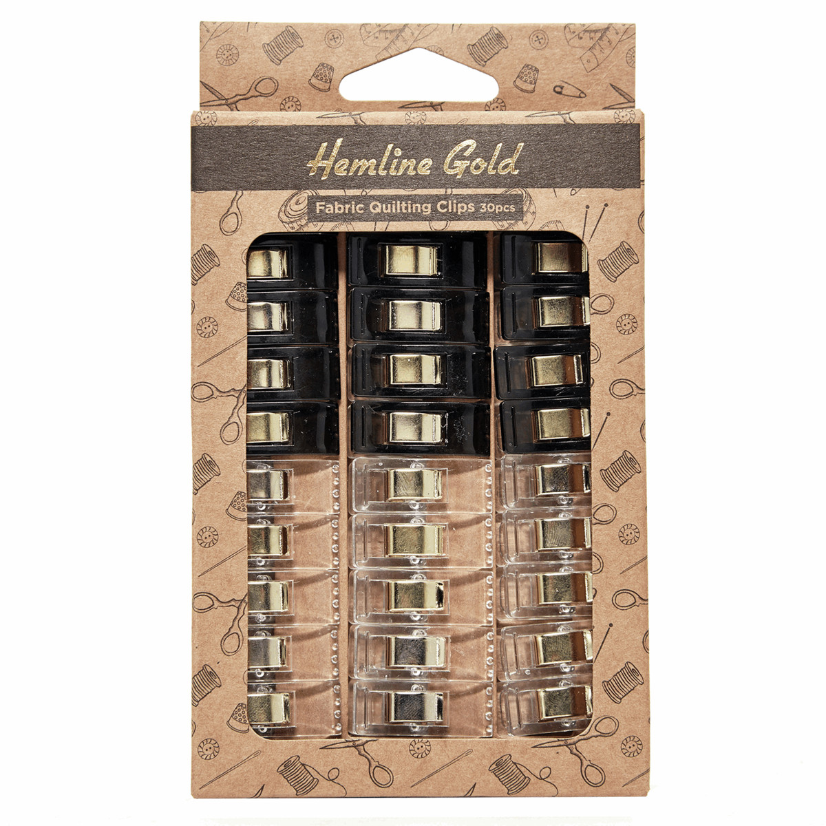 Hemline Gold Quilters Clips - Small - 30 Pieces - Hemline Accessories