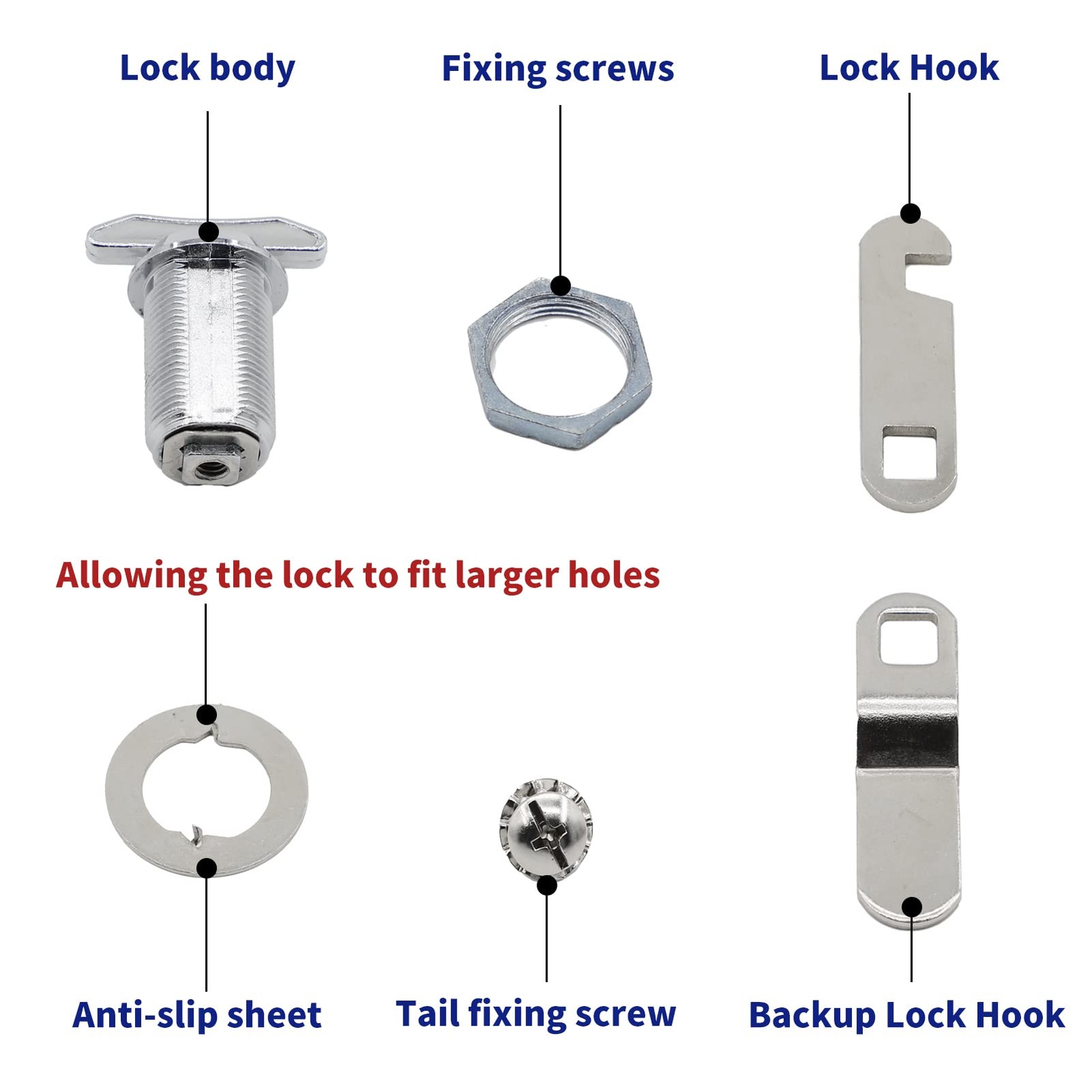 4 Pack RV Compartment Cam Locks Keyless Thumb Operated Metal Latches