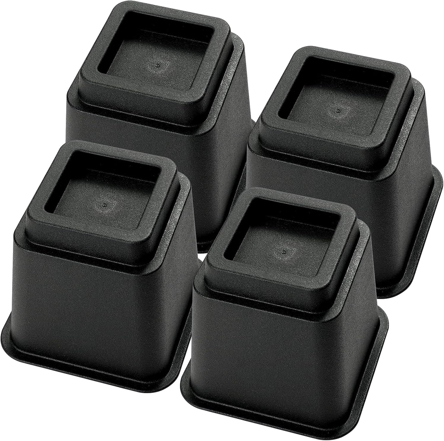 Bed Risers 5" Heavy Duty Square Furniture Lift Couch Chair Desk Set of 4