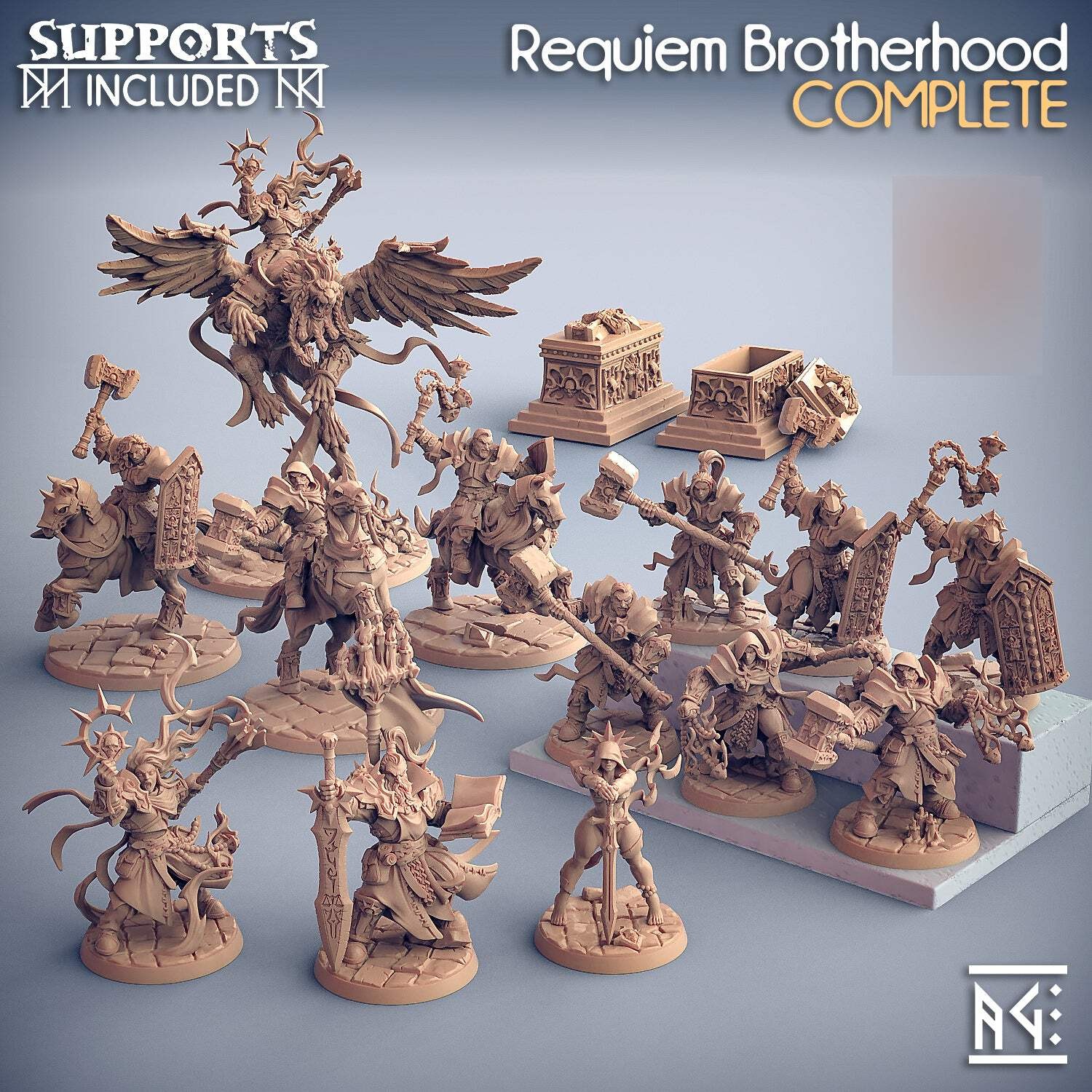 Requiem Brotherhood Miniatures (Full Set) | Fantasy D&D Miniature | Artisan Guil