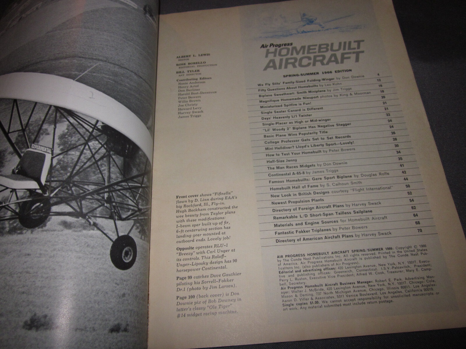 Vintage AIR PROGRESS MAGAZINE HOMEBUILT AIRCRAFT Spring 1966