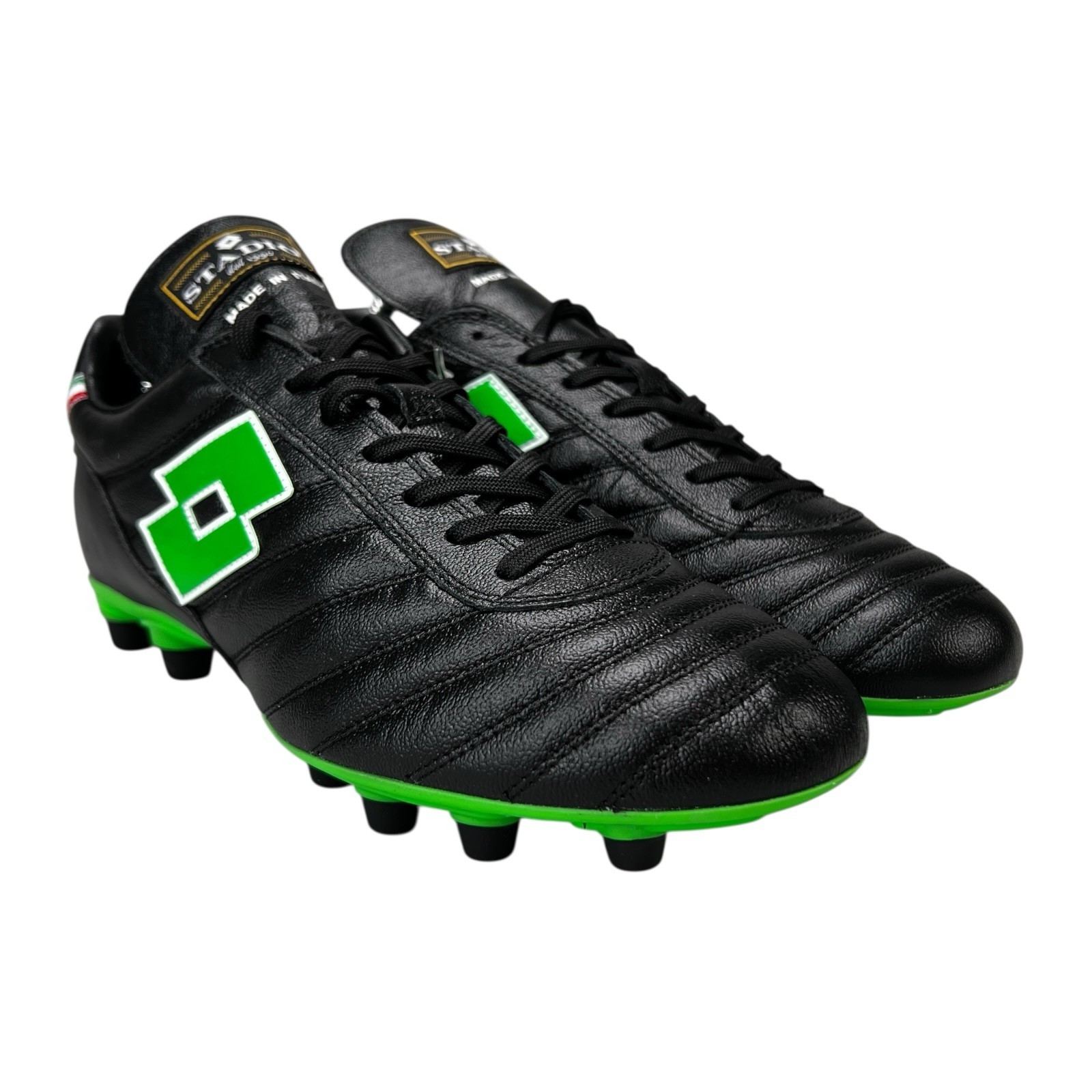 Lotto Stadio OG II FG 50 Years Black Green Leather Soccer Cleats Men's Sz 8 - 11
