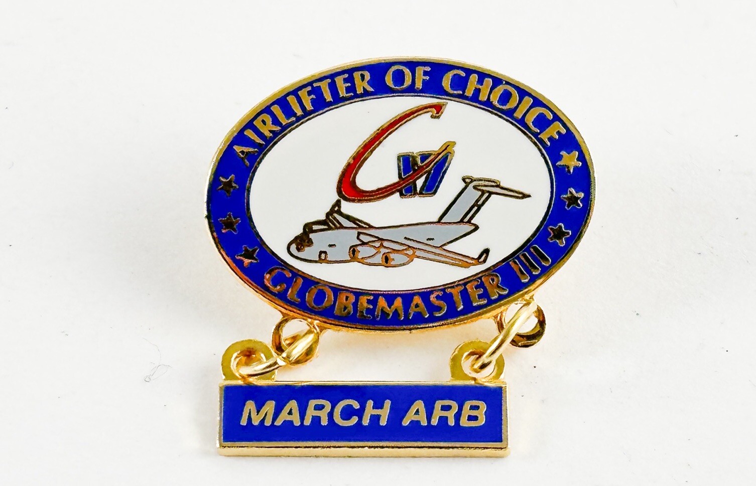 Vintage Air Lifter Of Choice Globemaster III March Arb Pin Metal Enamel Painted￼