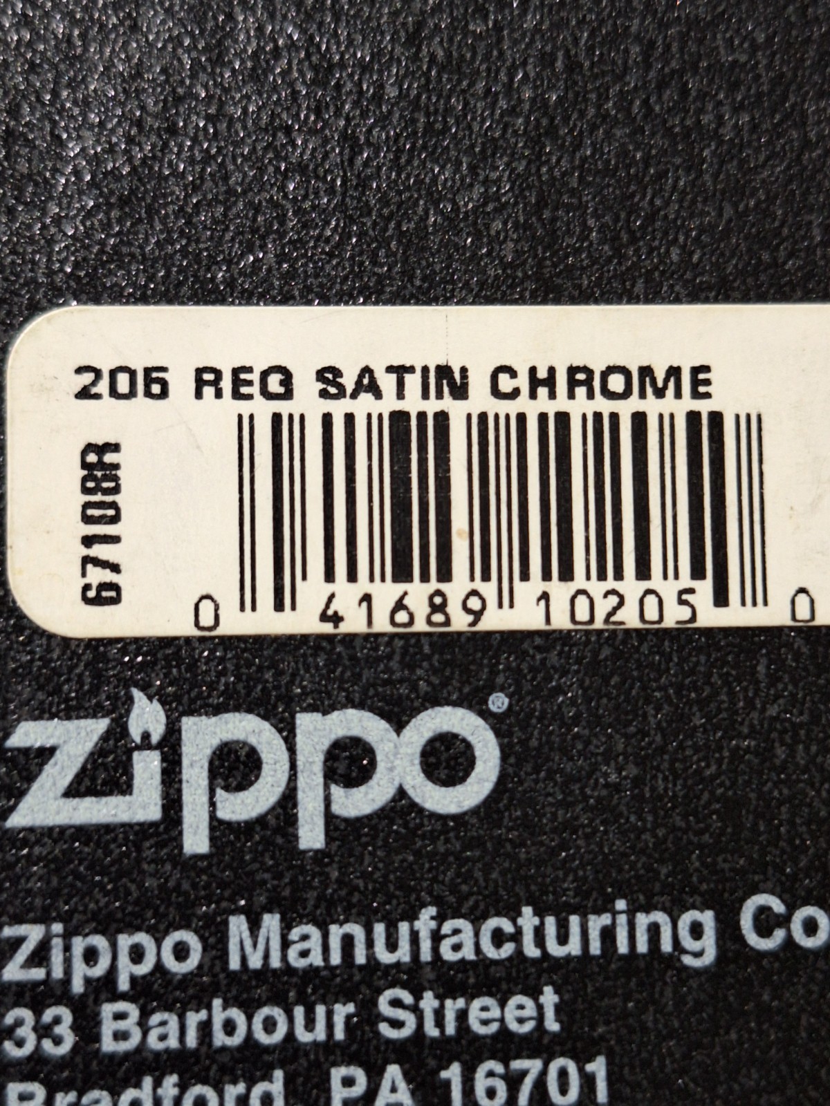 Zippo Lighter 206 regular satin chrome