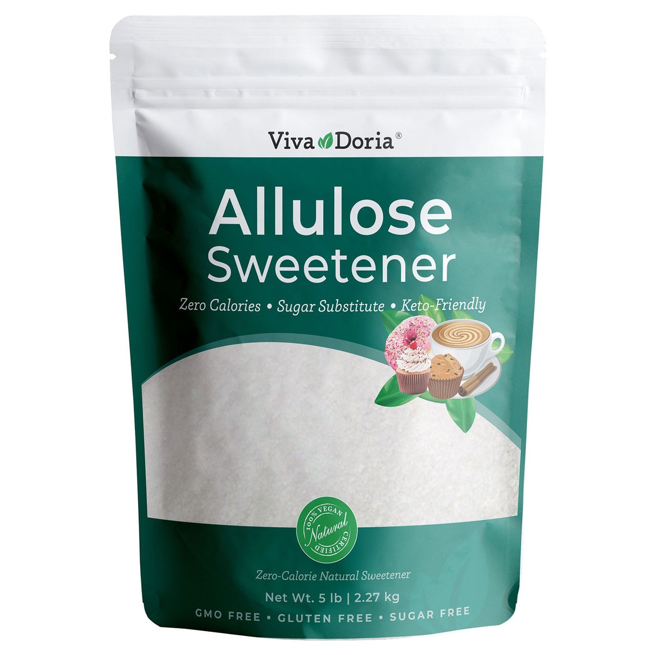 Viva Doria Allulose Sweetener, 5 lb (2.27 kg) | Zero Calorie & Keto (Pack of 1)