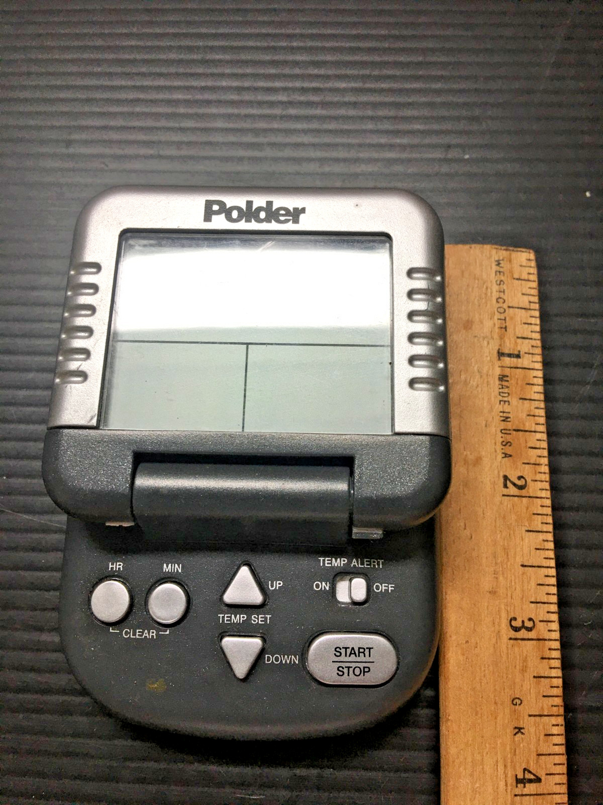 Polder Kitchen Cooking Thermometer Timer Digital Temp Alert Magnetic Back 2.75"W