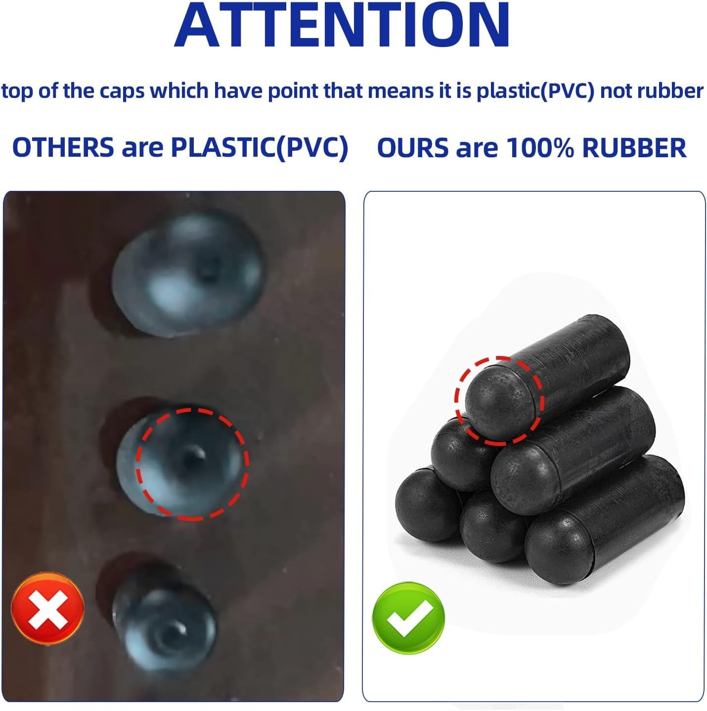 Rubber Vacuum Caps Plug Kit, 102 PCS Assorted Plugs Hose End Black