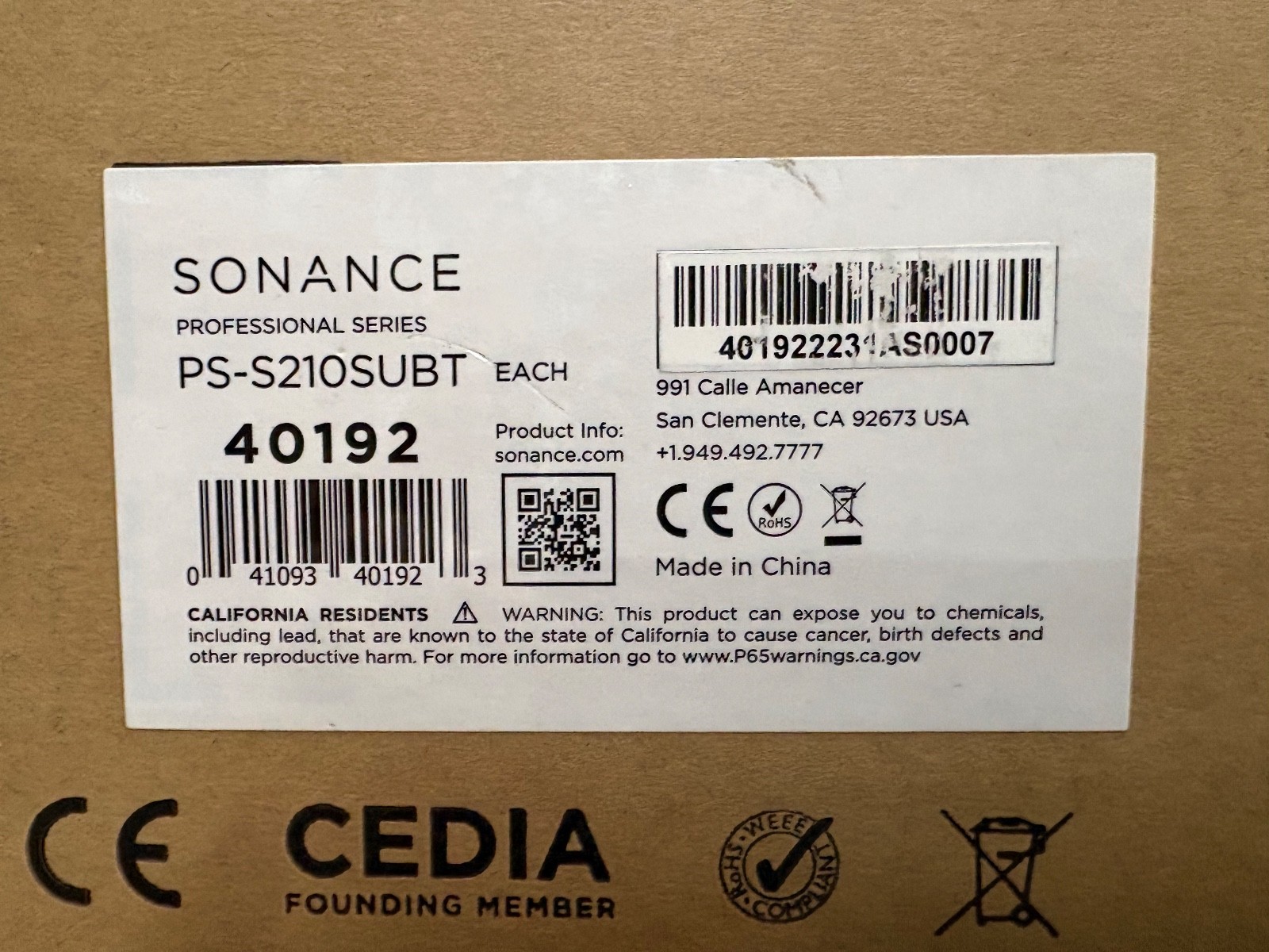 Sonance PS-S210SUBT Outdoor Subwoofer Speaker (40192)