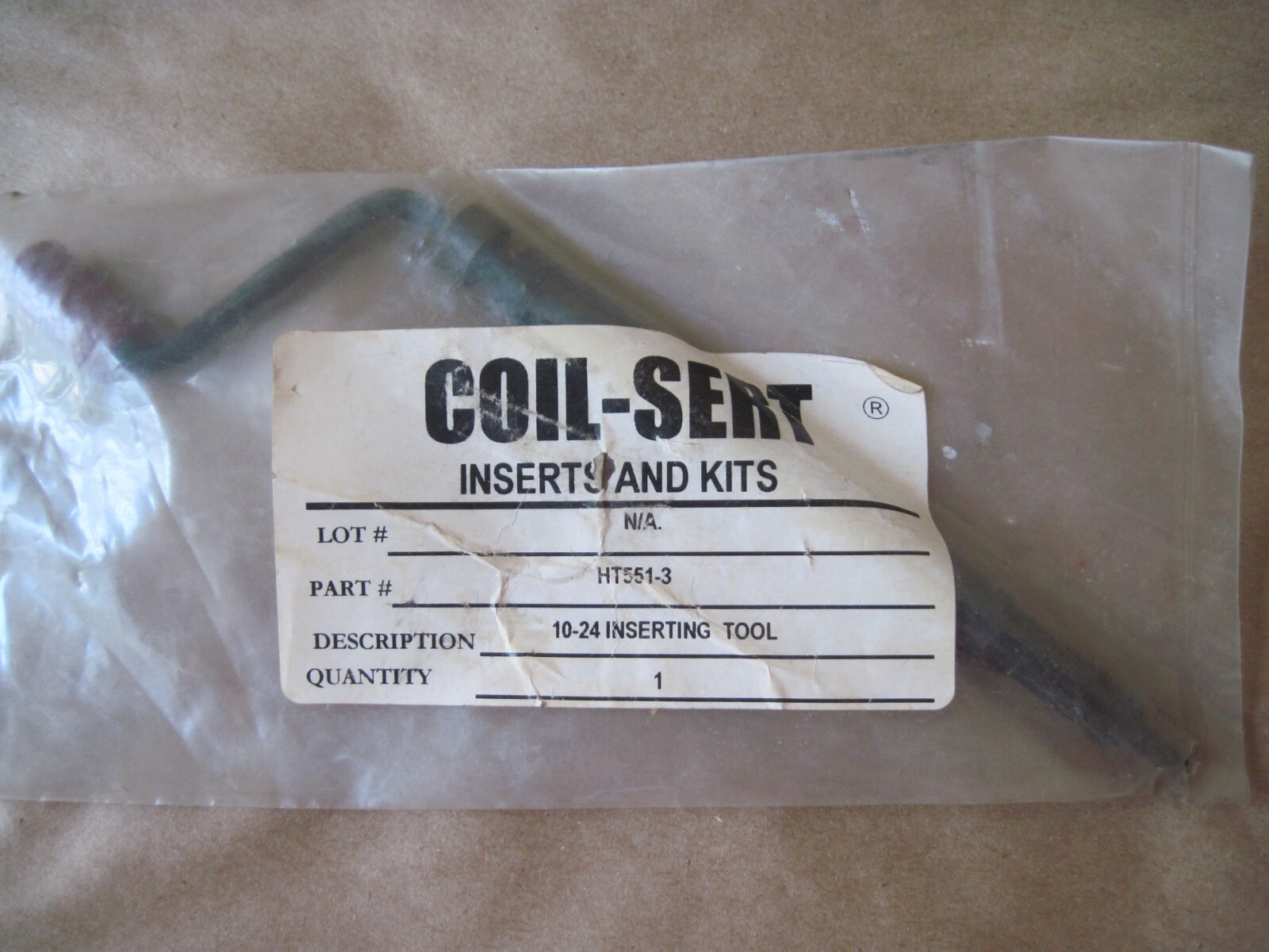 Coil-Sert HT551-3 Inserting Tool 10-24 Thread Repair NOS