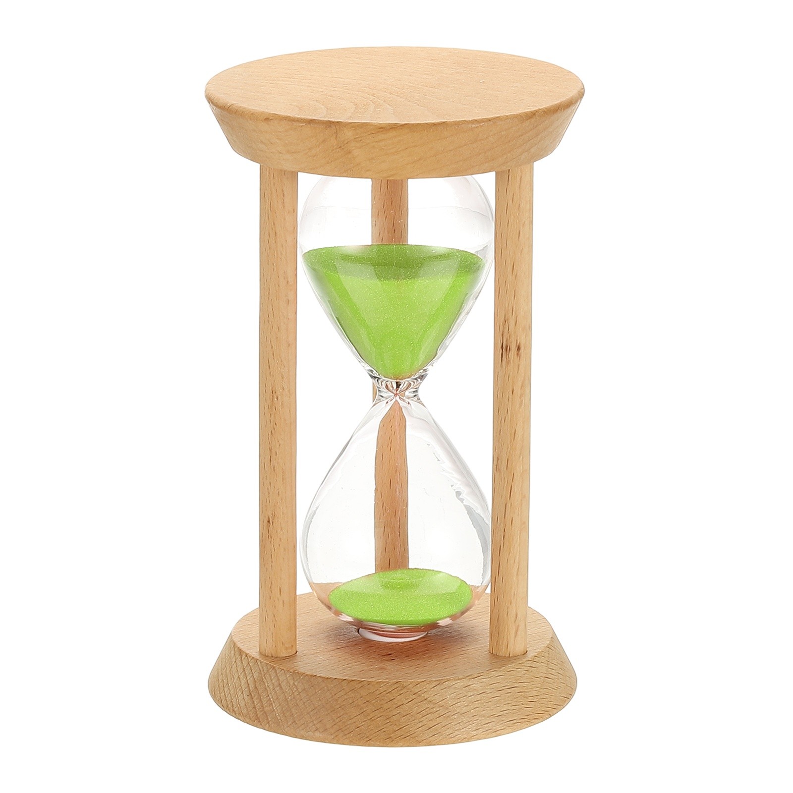 1Pcs 30 Minutes Sand Timer, Wooden Sand Watch for Home, Green