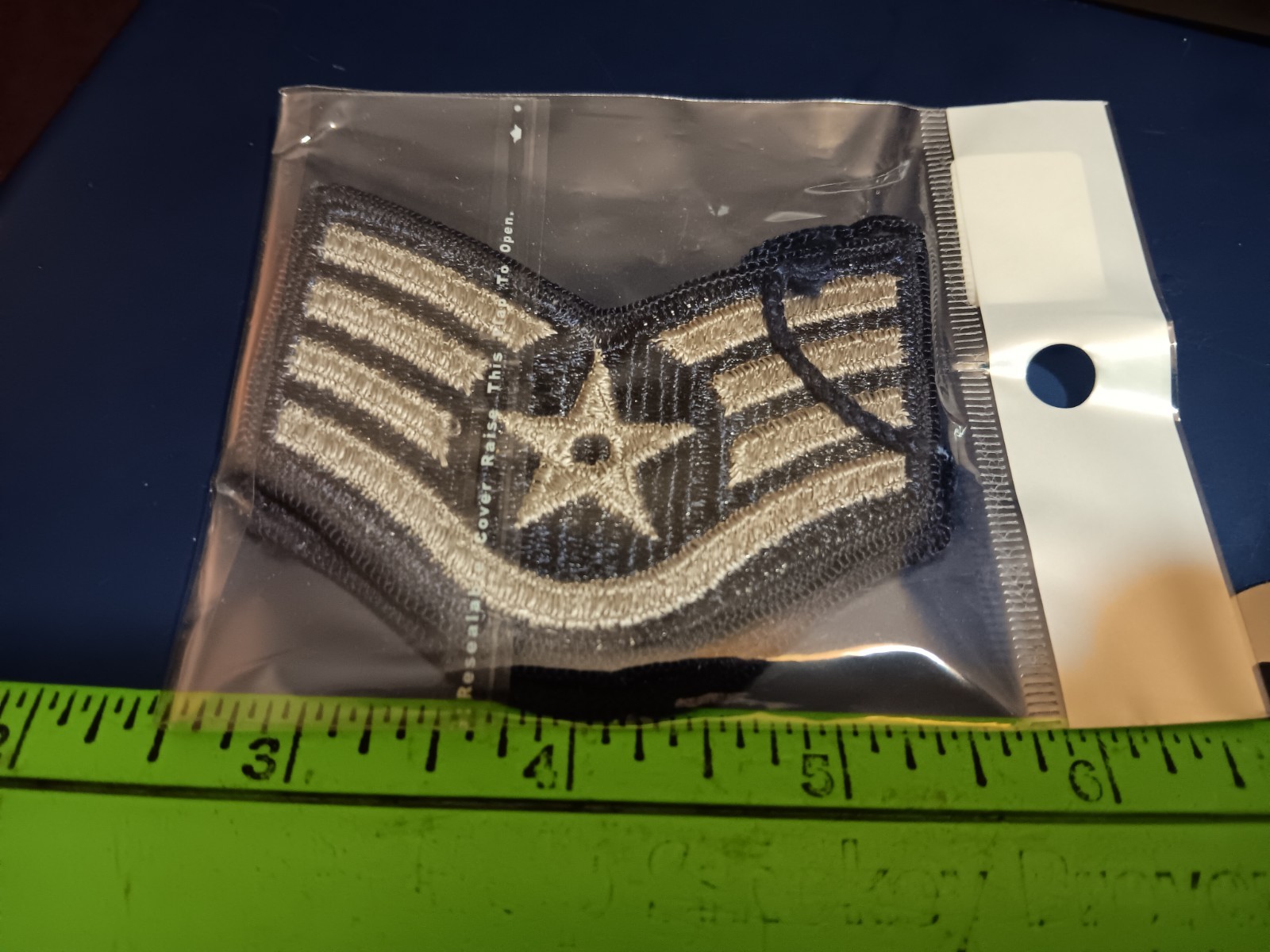US AIR FORCE STAFF SERGEANT CHEVRONS- BLUE/GRAY-3" (21-1074)