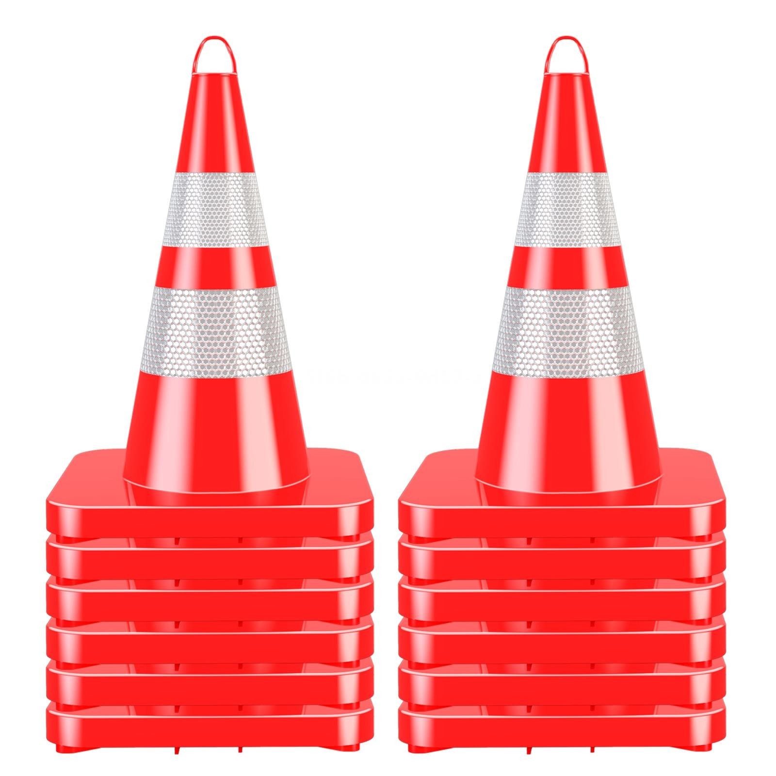 36INTraffic Safety Cones Durable PVC Material Parking Cones w/ Reflective Collar
