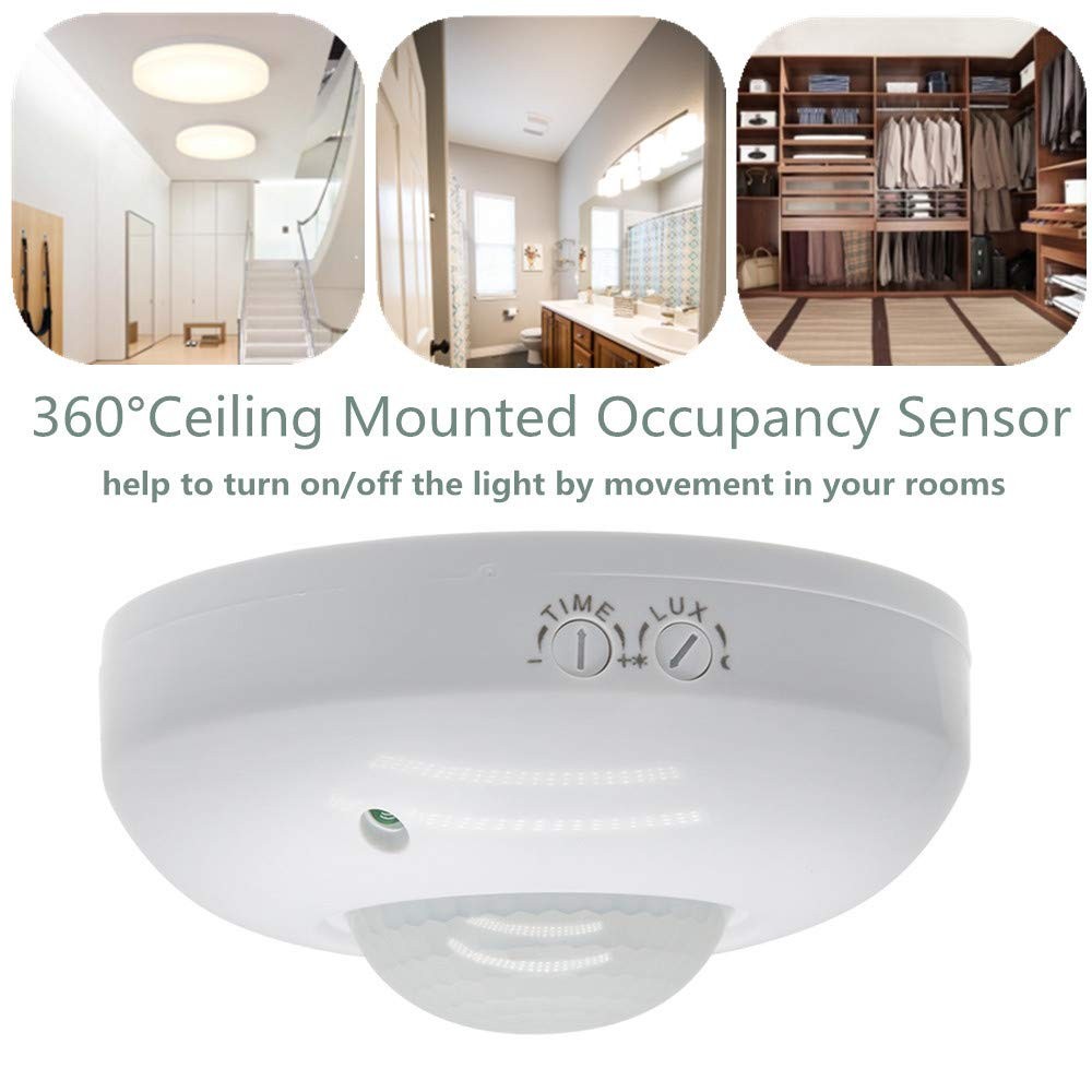 Sensky 360 Degree Ceiling Mount Occupancy Sensor, 110-240V PIR Motion White
