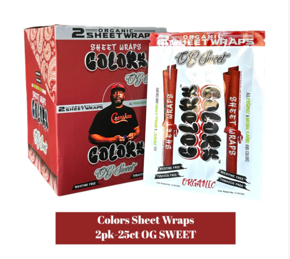 Colors Organic Flat Sheet Wraps Box 25/2ct Packs Sweet Mix N Match Boxes