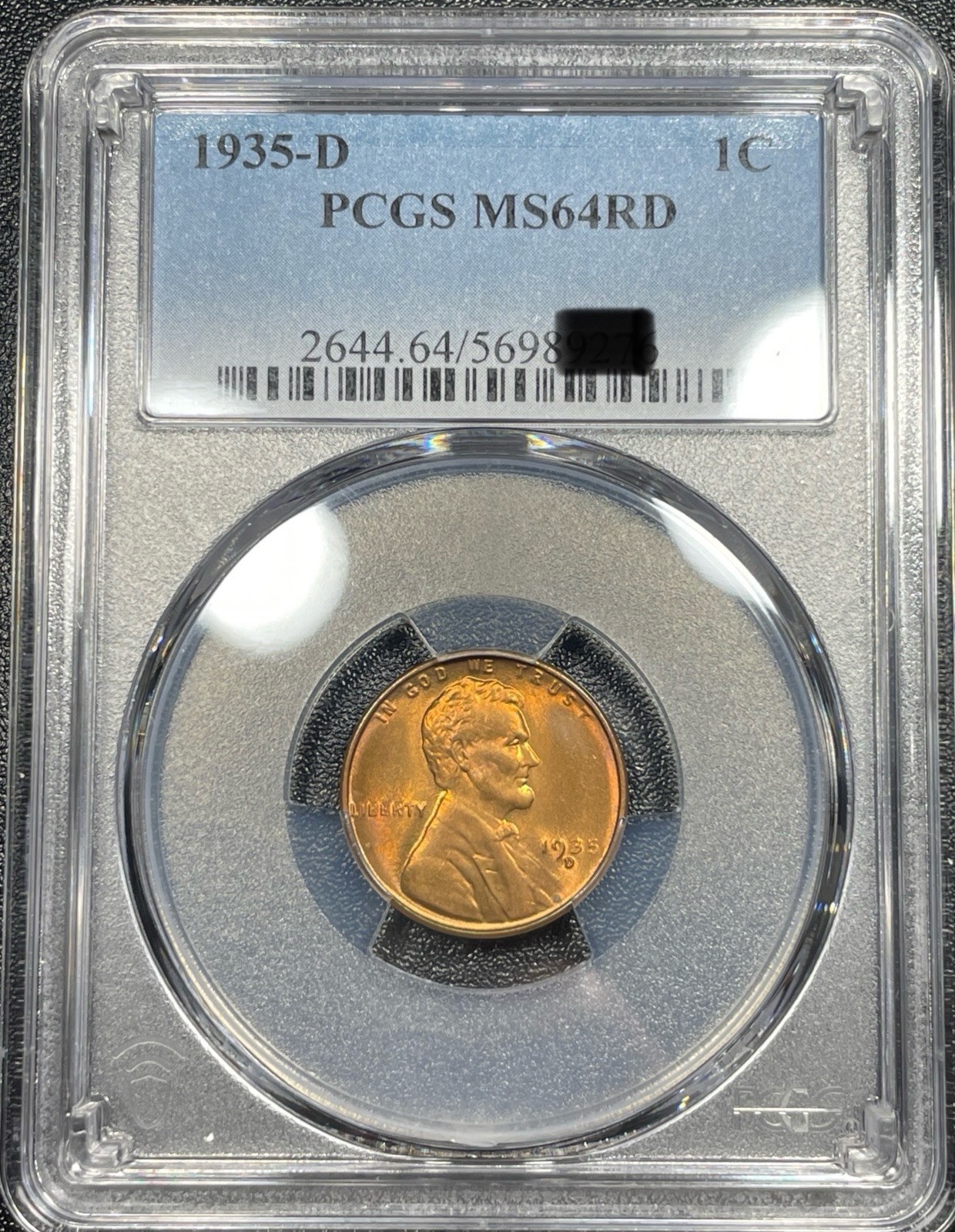 1935 D Lincoln Wheat Cent 1c PCGS MS64RD Denver Nice Red Cent