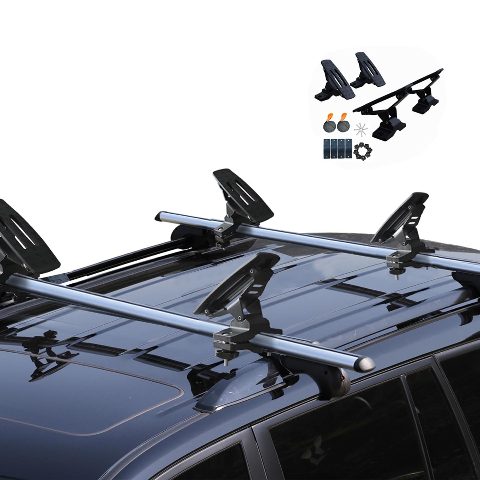 135LB Kayak Saddle, Aluminum Rustless Kayak Roof Rack with 1.5" Width Tie Dow...