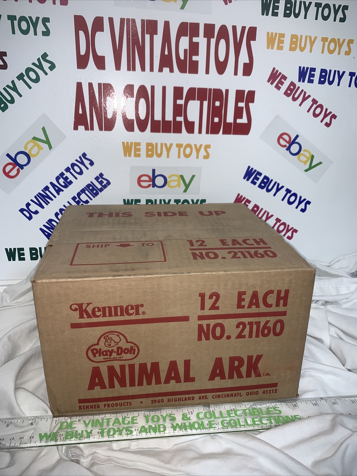 Vintage Kenner PLAY-DOH case fresh unused ANIMAL ARK set MISB 1970s CASE OF 12
