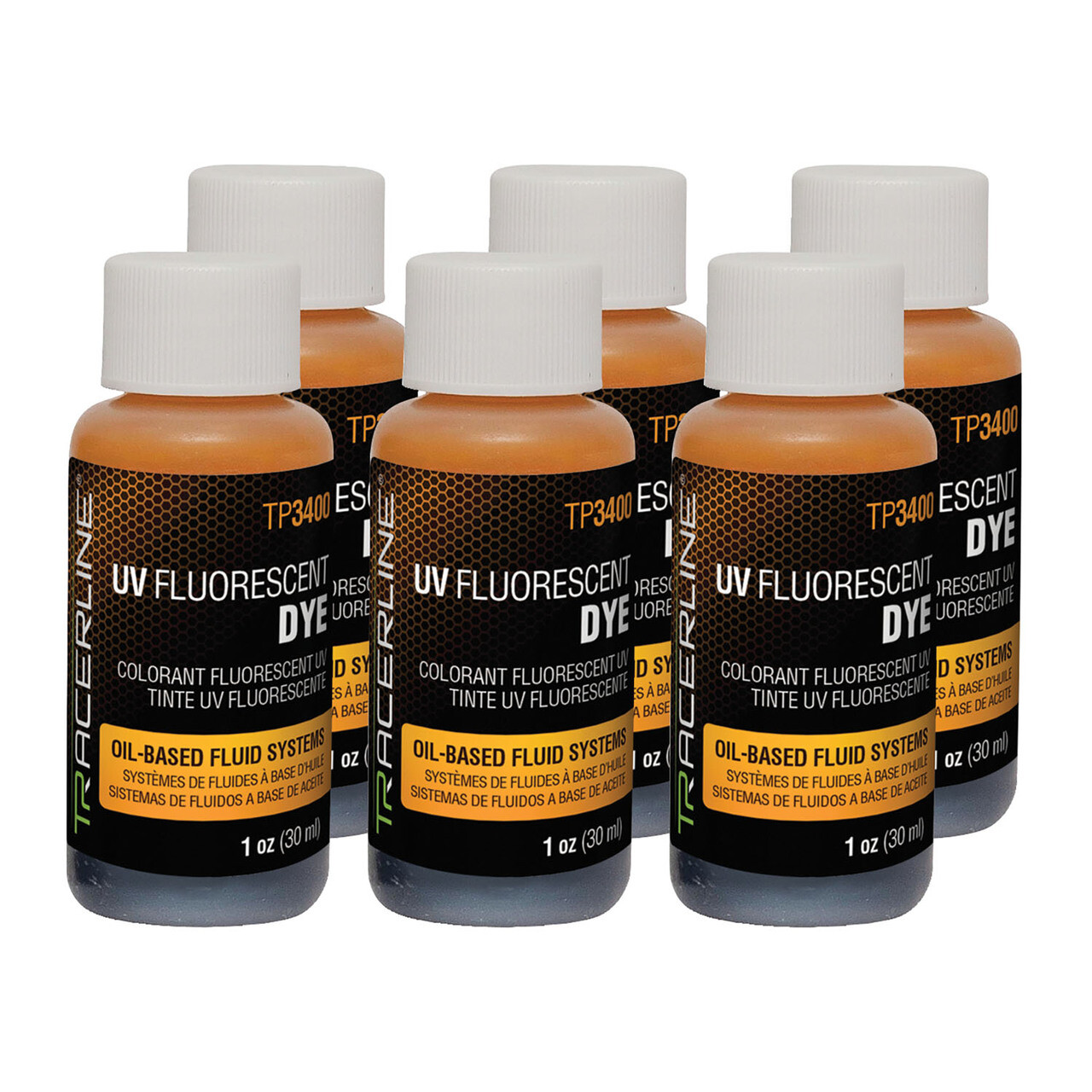 Tracerline TP3400-1P6 1 oz (30 ml) Bottles UV Fluorescent Dye, up to 6 Vehicles