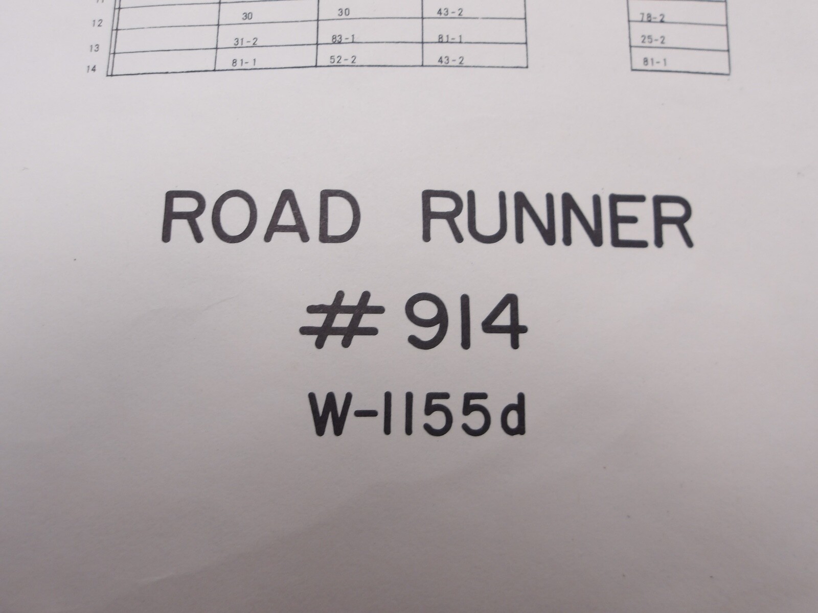 Bally: Road Runner -Schematic